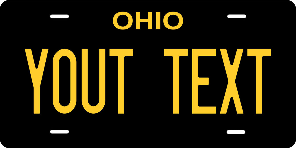Ohio Black Yellow License Plate Personalized Novelty Fun Car Bike Motorcycle