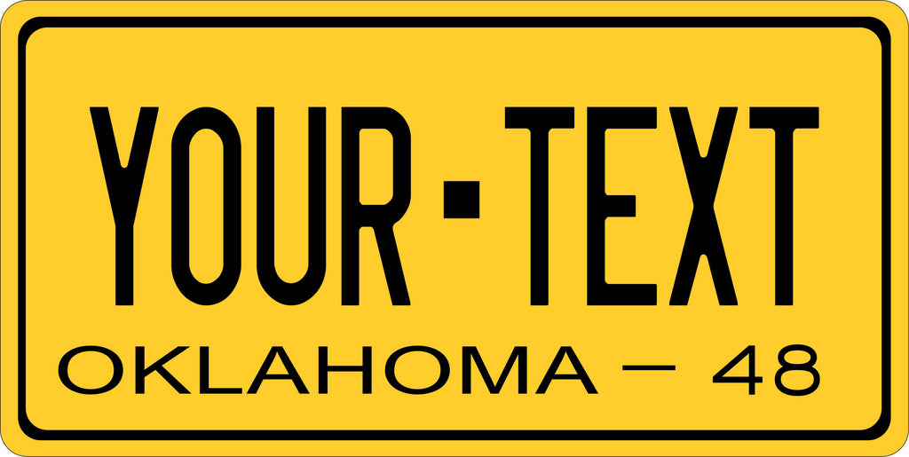 Oklahoma 1948 License Plate Personalized Novelty Fun Car Bike Motorcycle