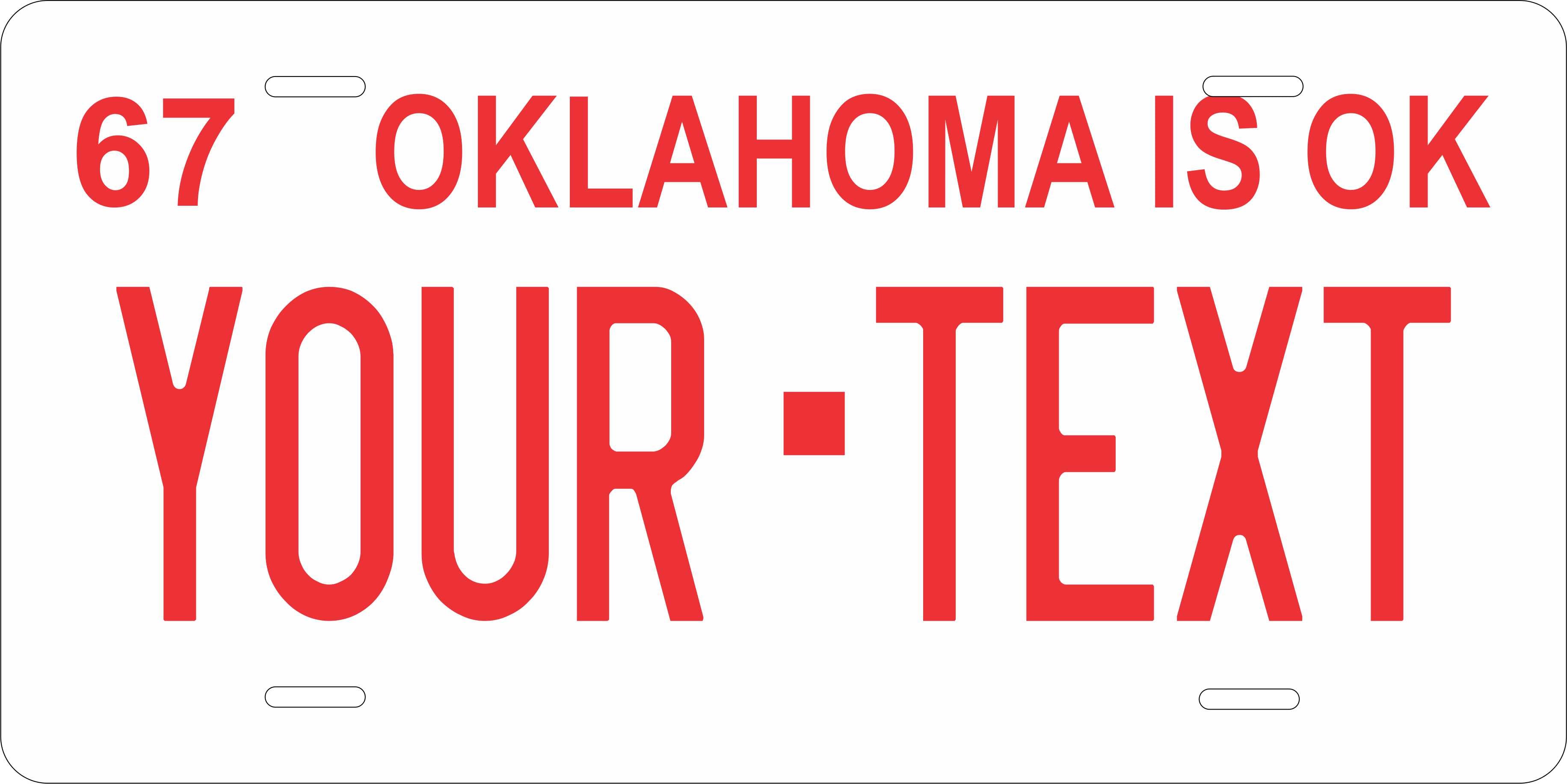 Oklahoma 1967 License Plate Personalized Novelty Fun Car Bike Motorcycle