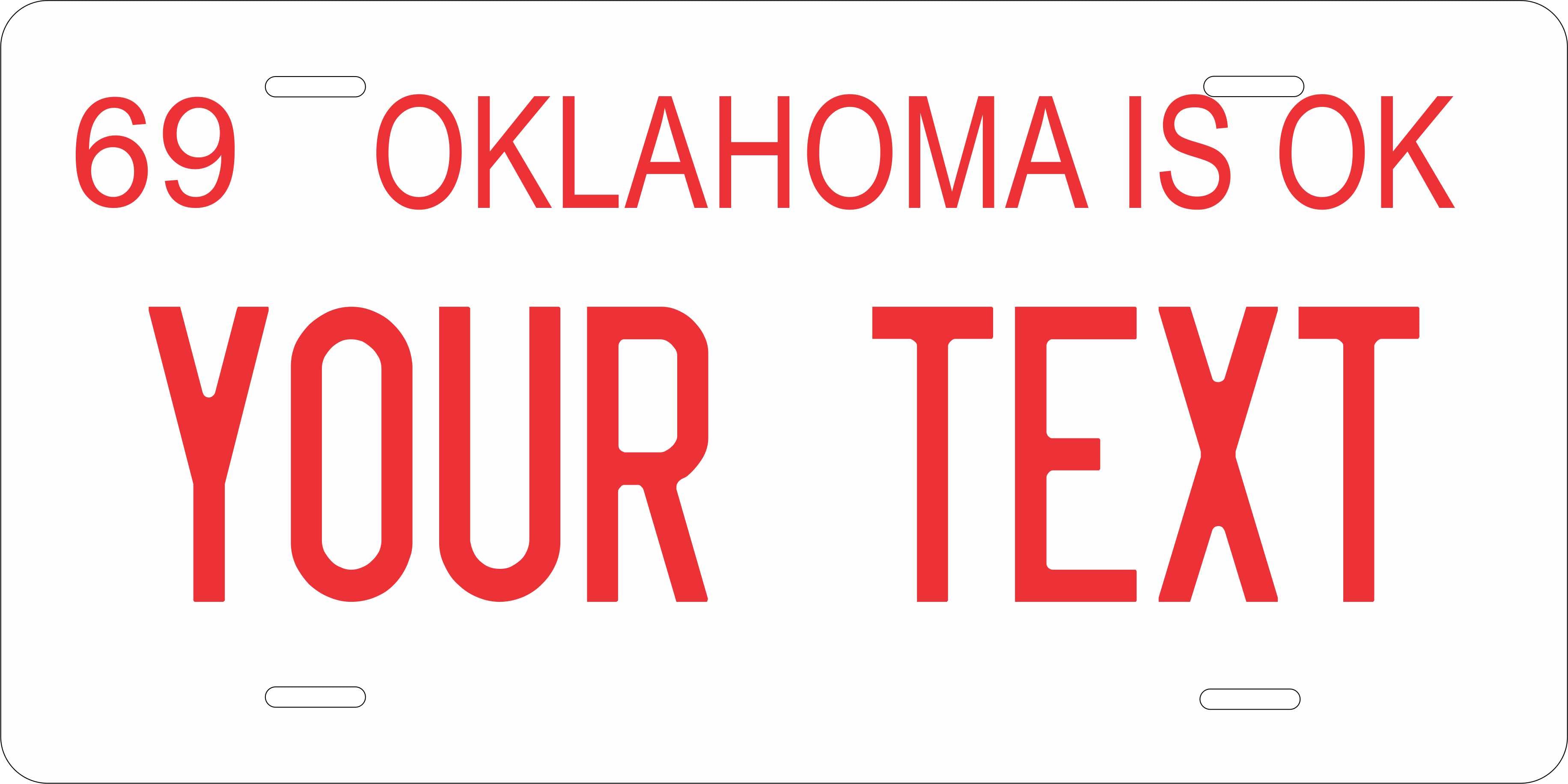 Oklahoma 1969 License Plate Personalized Novelty Fun Car Bike Motorcycle