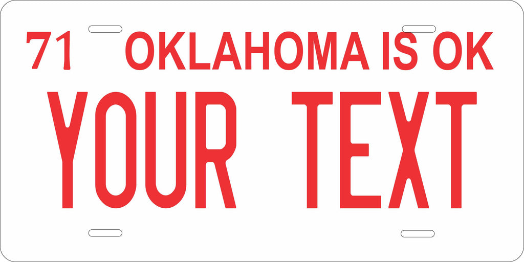 Oklahoma 1971 License Plate Personalized Novelty Fun Car Bike Motorcycle