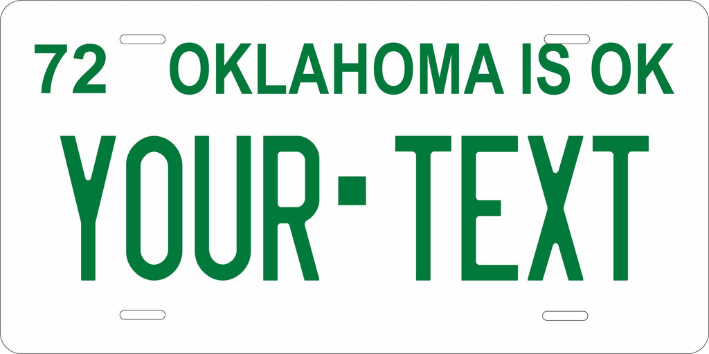 Oklahoma 1972 License Plate Personalized Novelty Fun Car Bike Motorcycle