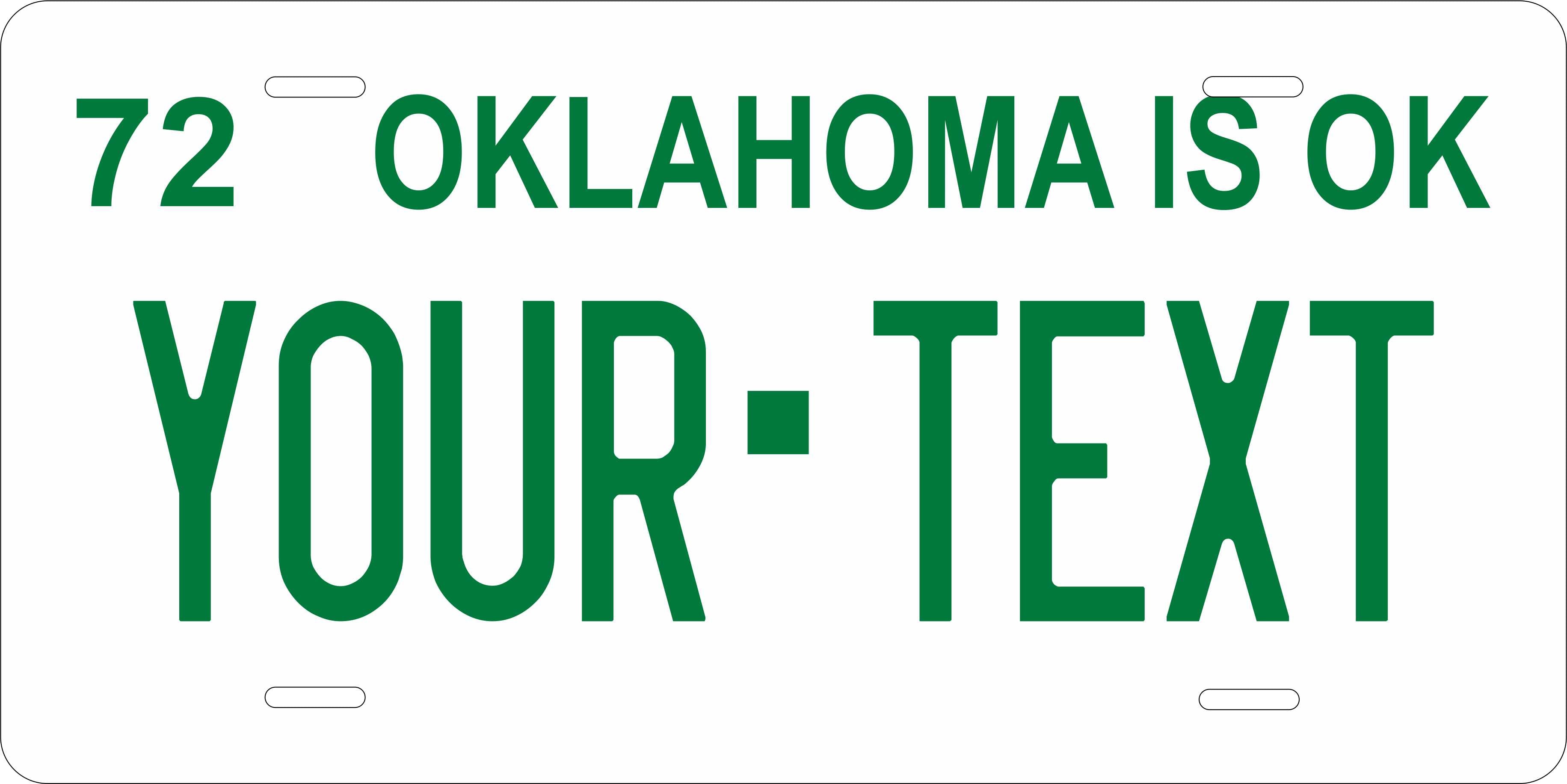 Oklahoma 1972 License Plate Personalized Novelty Fun Car Bike Motorcycle