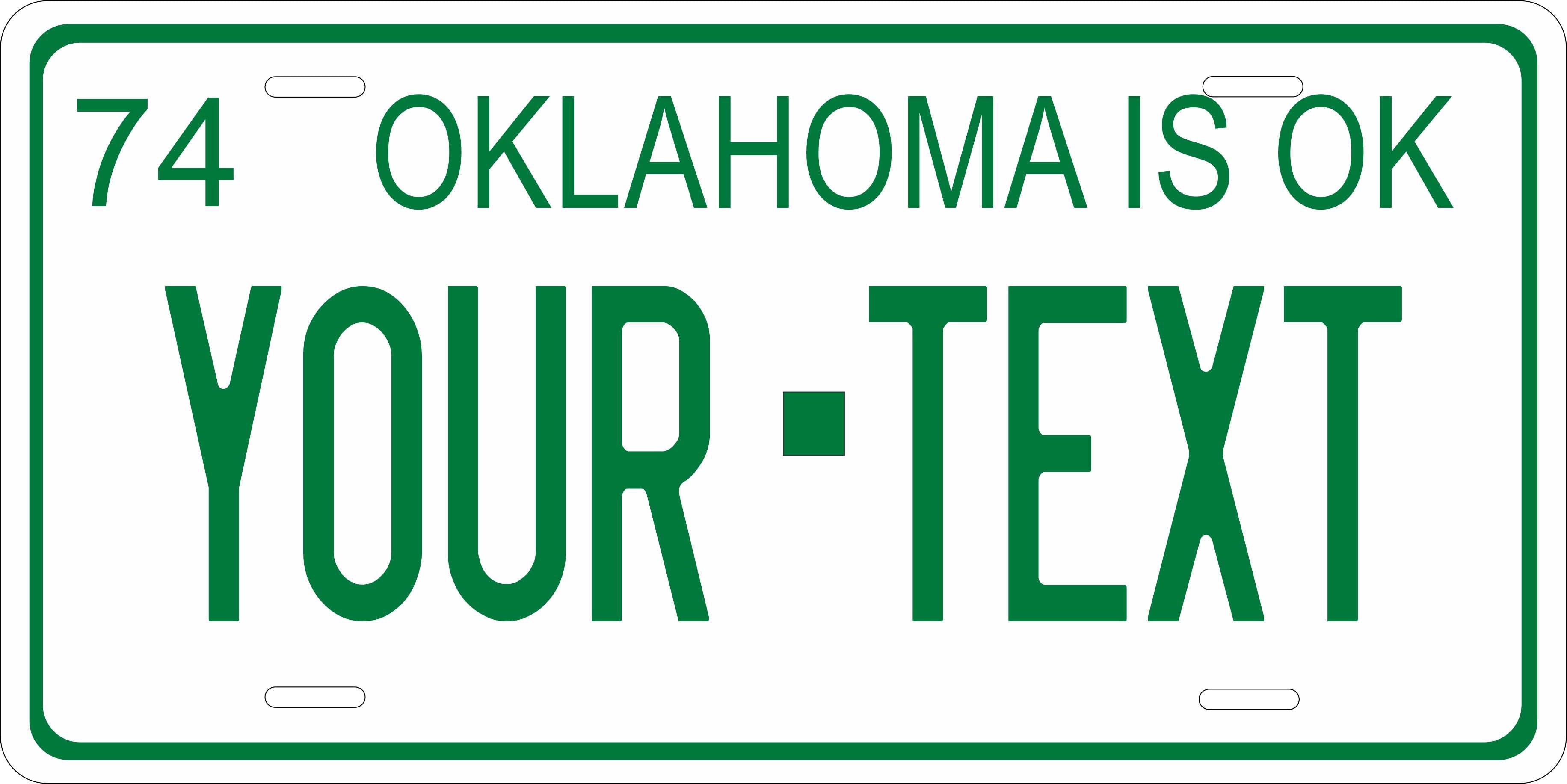 Oklahoma 1974 License Plate Personalized Novelty Fun Car Bike Motorcycle