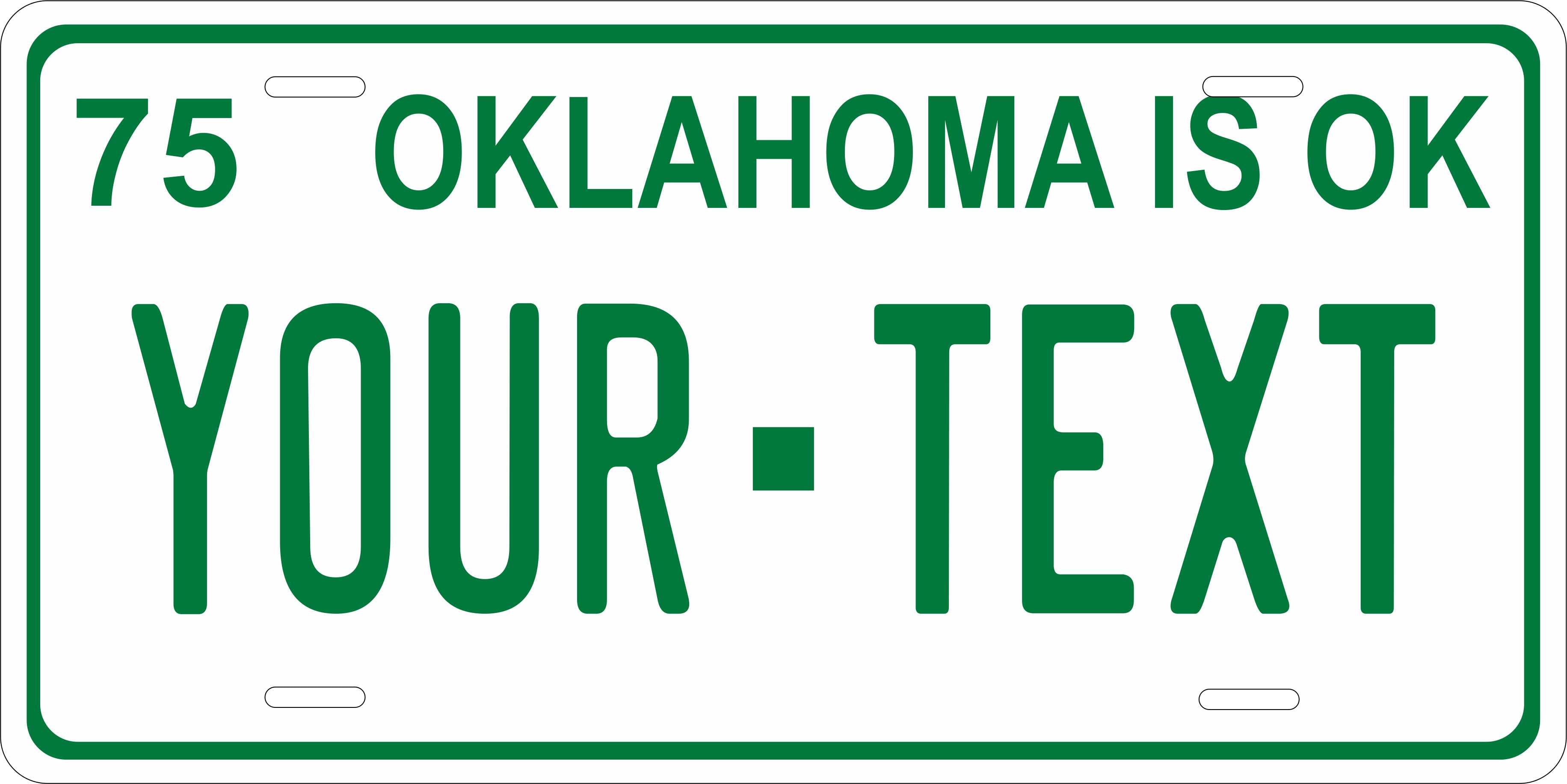 Oklahoma 1975 License Plate Personalized Novelty Fun Car Bike Motorcycle