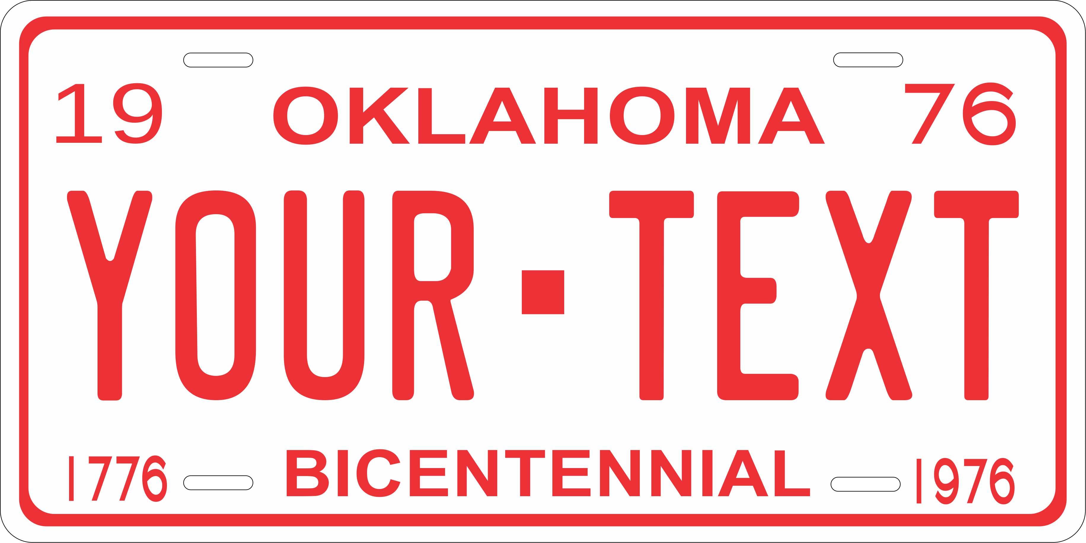 Oklahoma 1976 License Plate Personalized Novelty Fun Car Bike Motorcycle