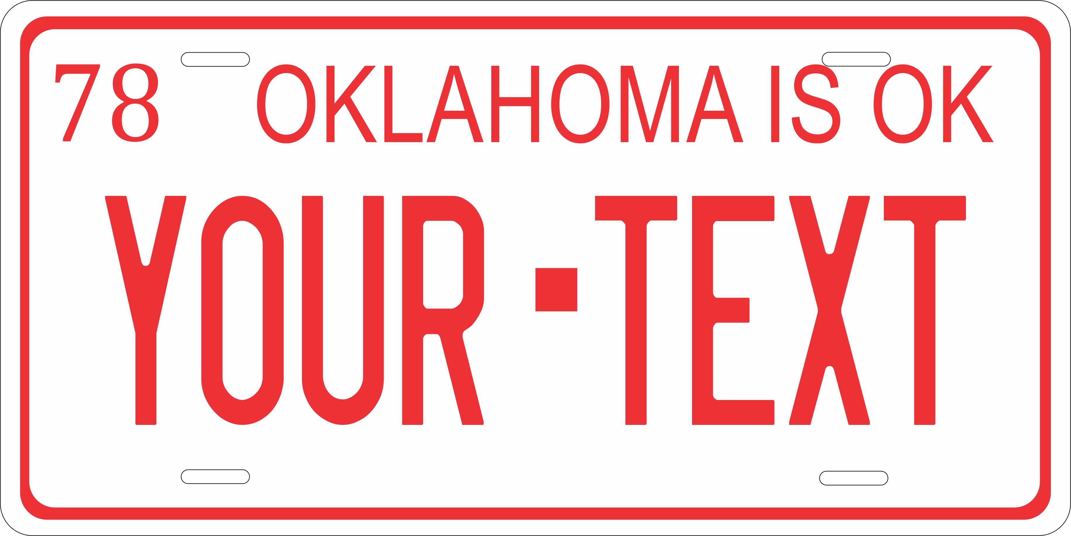 Oklahoma 1978 License Plate Personalized Novelty Fun Car Bike Motorcycle