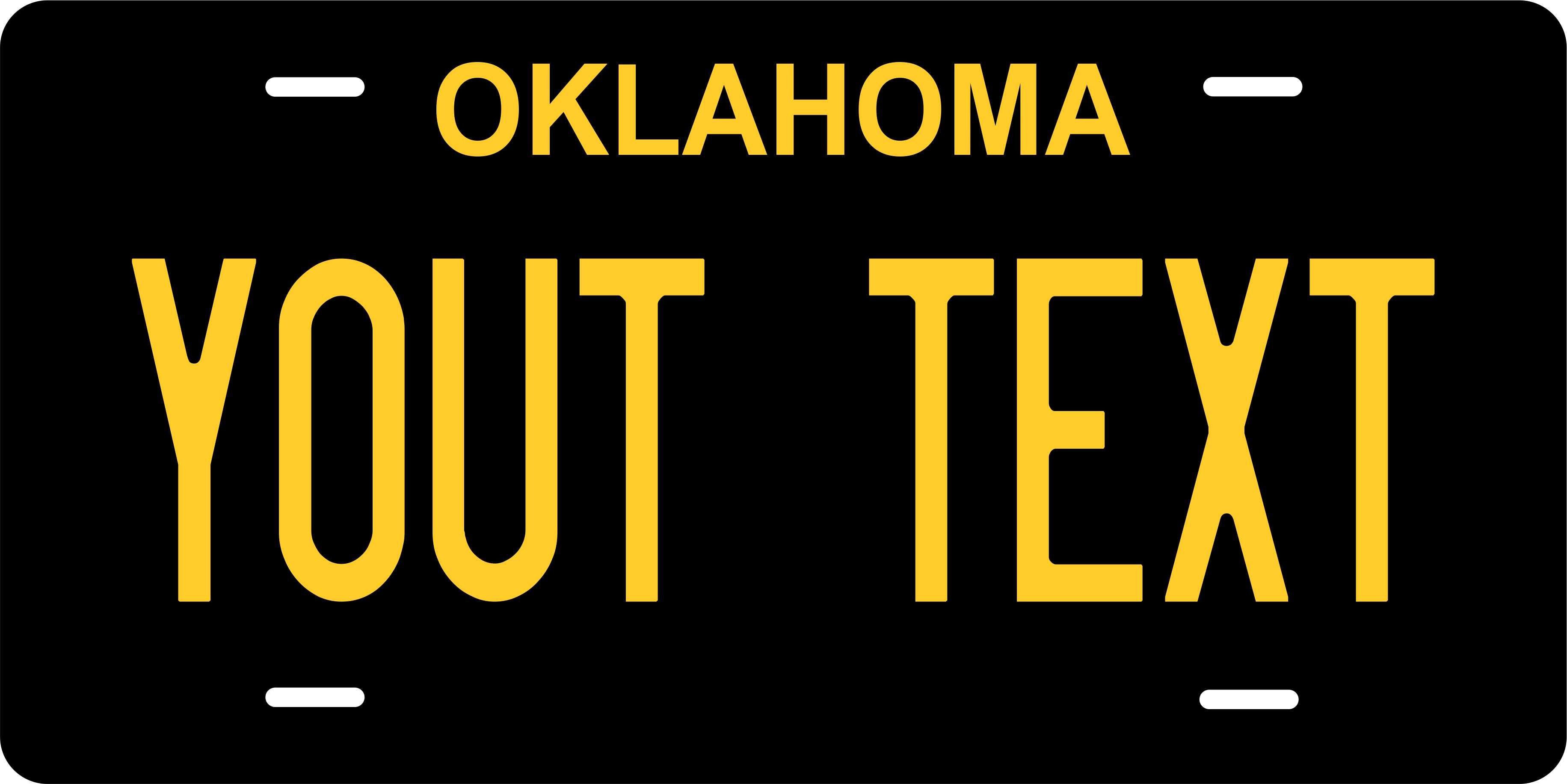 Oklahoma Black Yellow License Plate Personalized Novelty Fun Car Bike Motorcycle