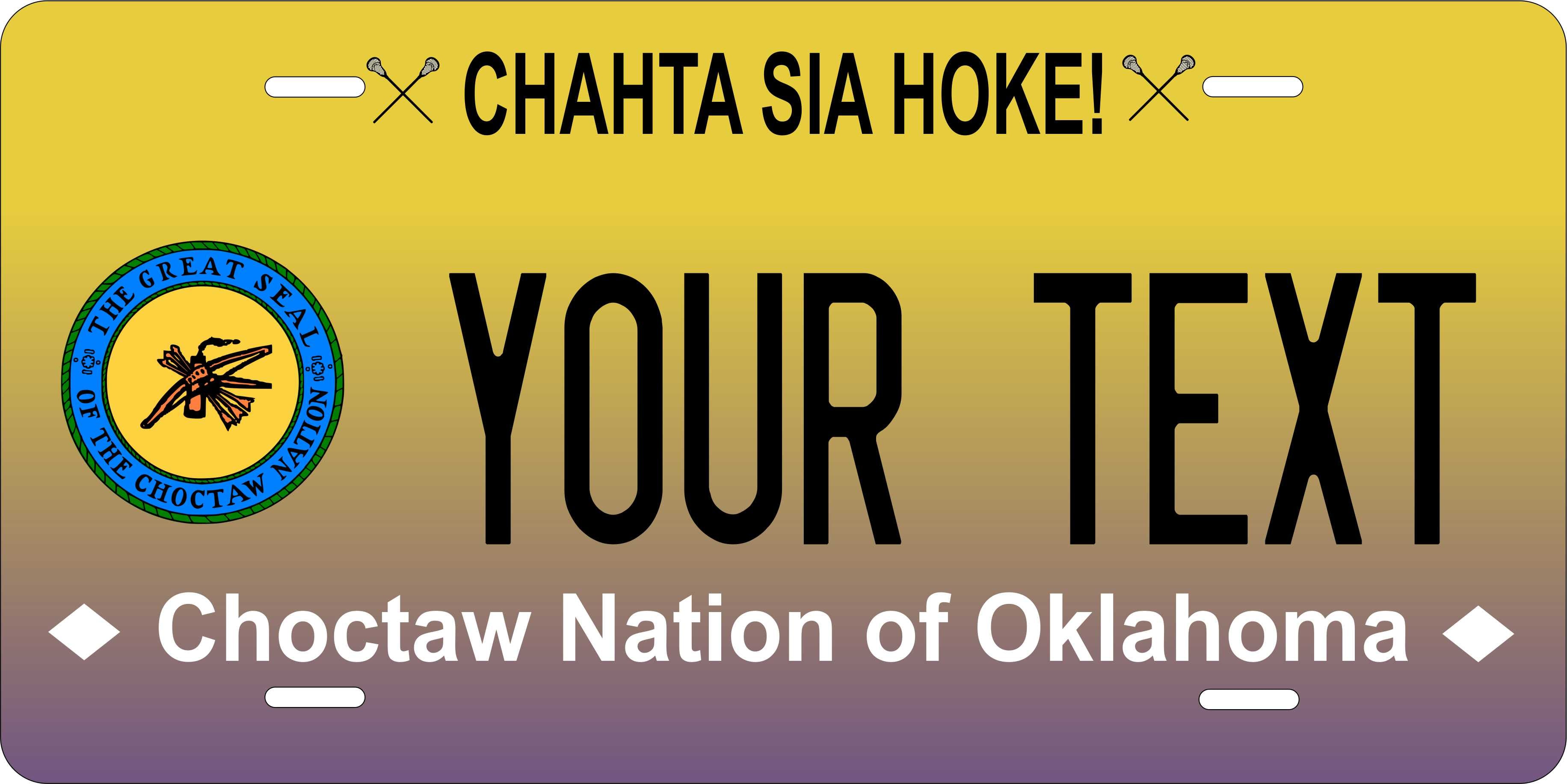 Oklahoma Choctaw Native License Plate Personalized Novelty Fun Car Bike Motorcycle