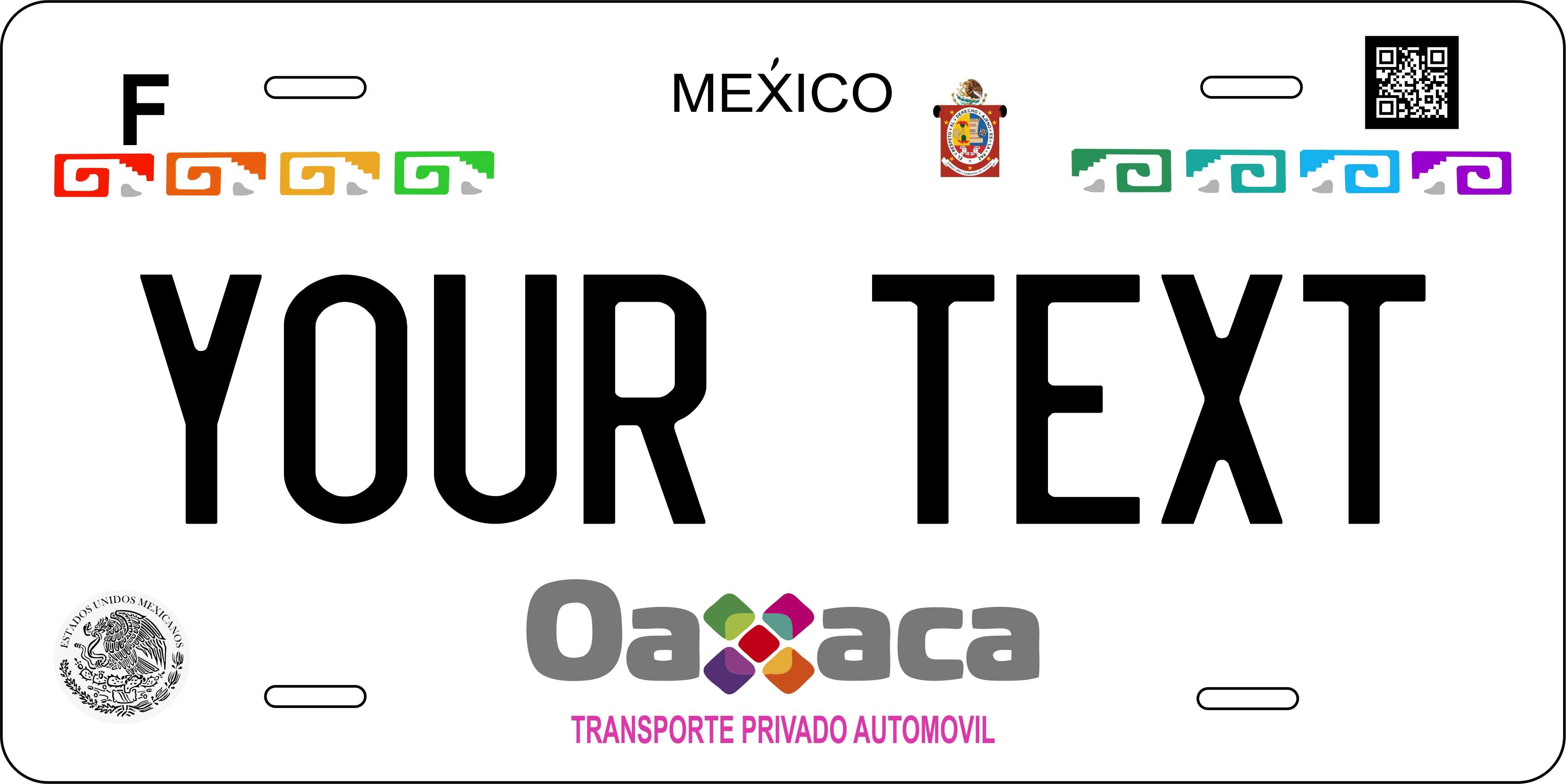 Oaxaca 2018 Mexico CA License Plate Personalized Novelty Fun Car Bike Motorcycle