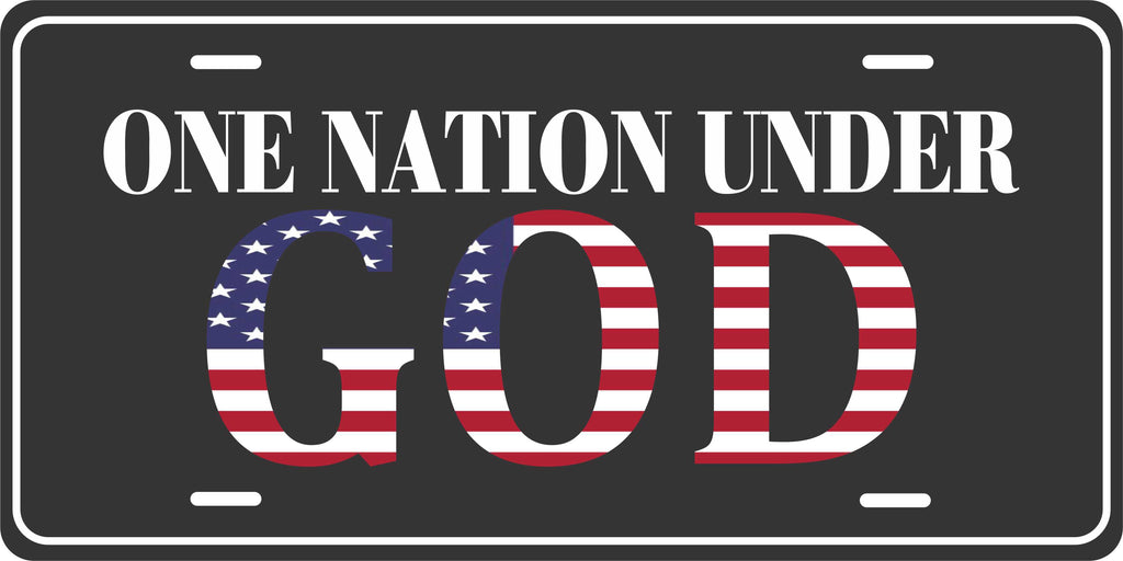 One nation under God Christian License Plate personalized Novelty Fun Car Bike Motorcycle