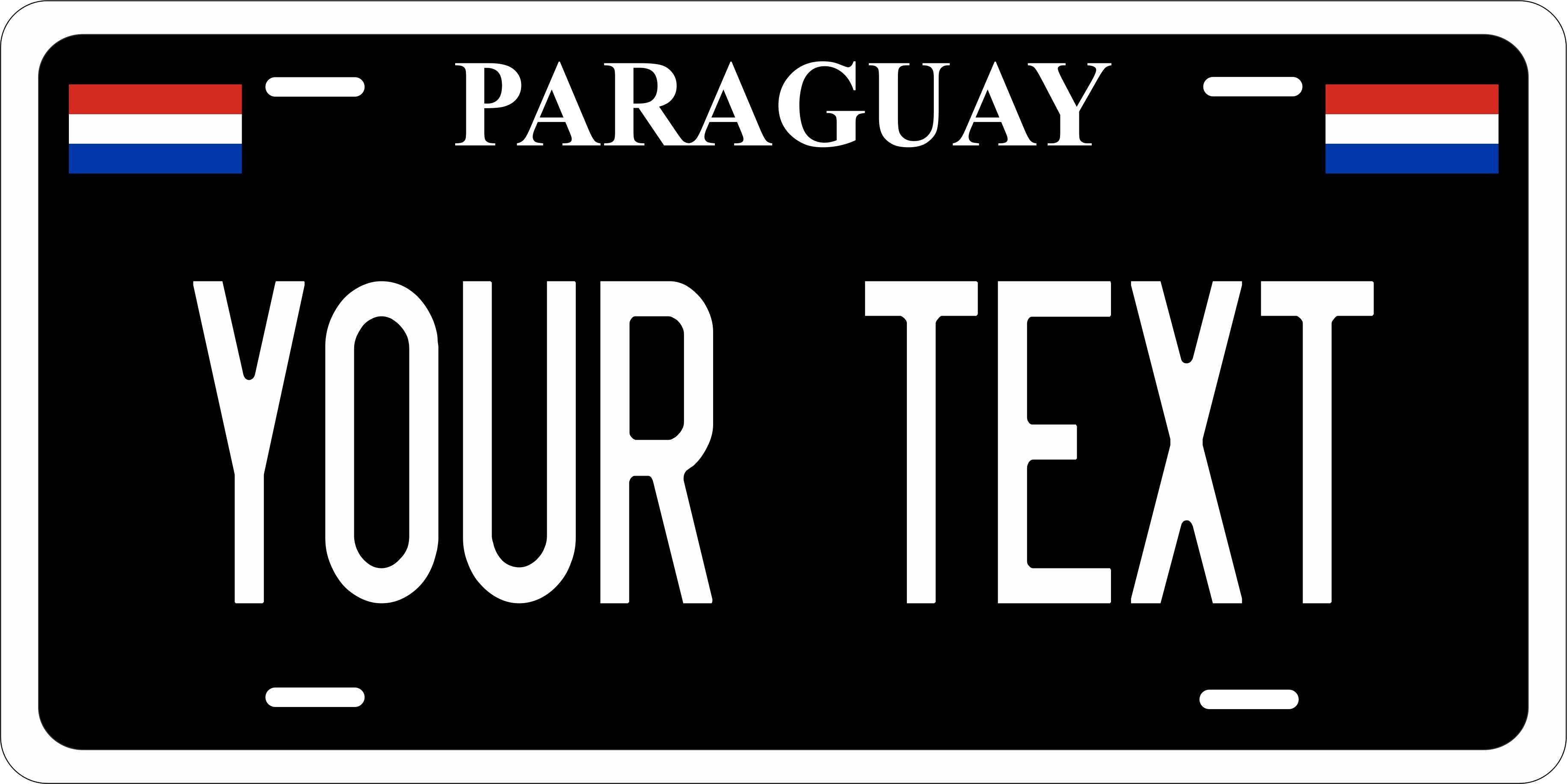 Paraguay Black CSA License Plate Custom Novelty Car Bike Motorcycle