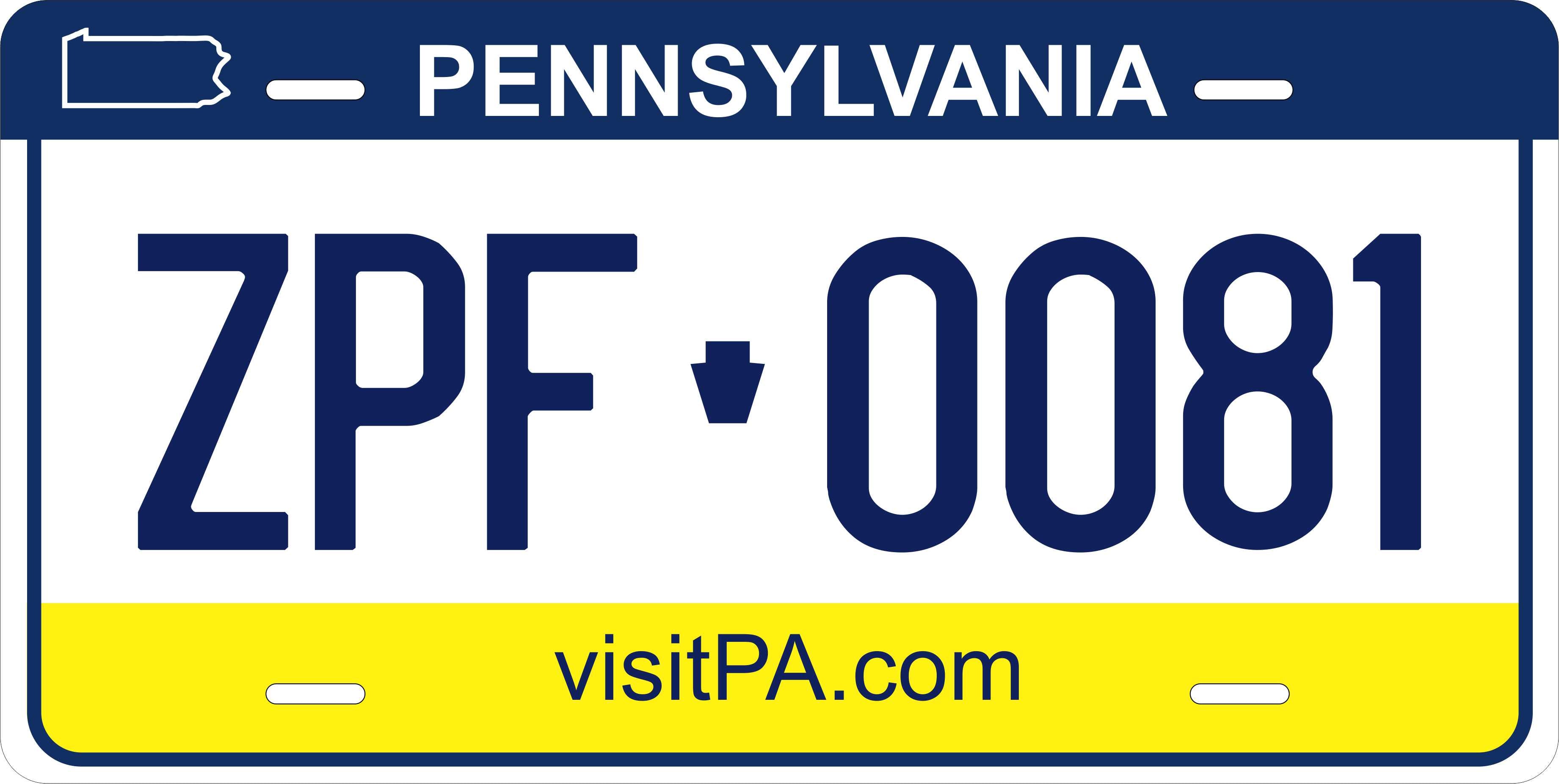 Pennsylvania Blue Yellow License Plate Personalized Novelty Fun Car Bike Motorcycle