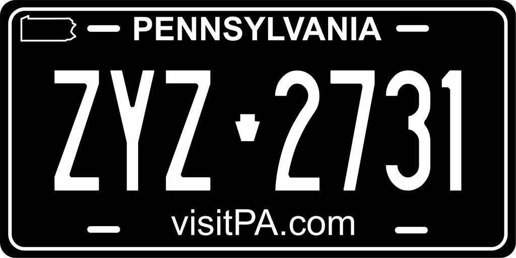 Pennsylvania Black White License Plate Personalized Novelty Fun Car Bike Motorcycle