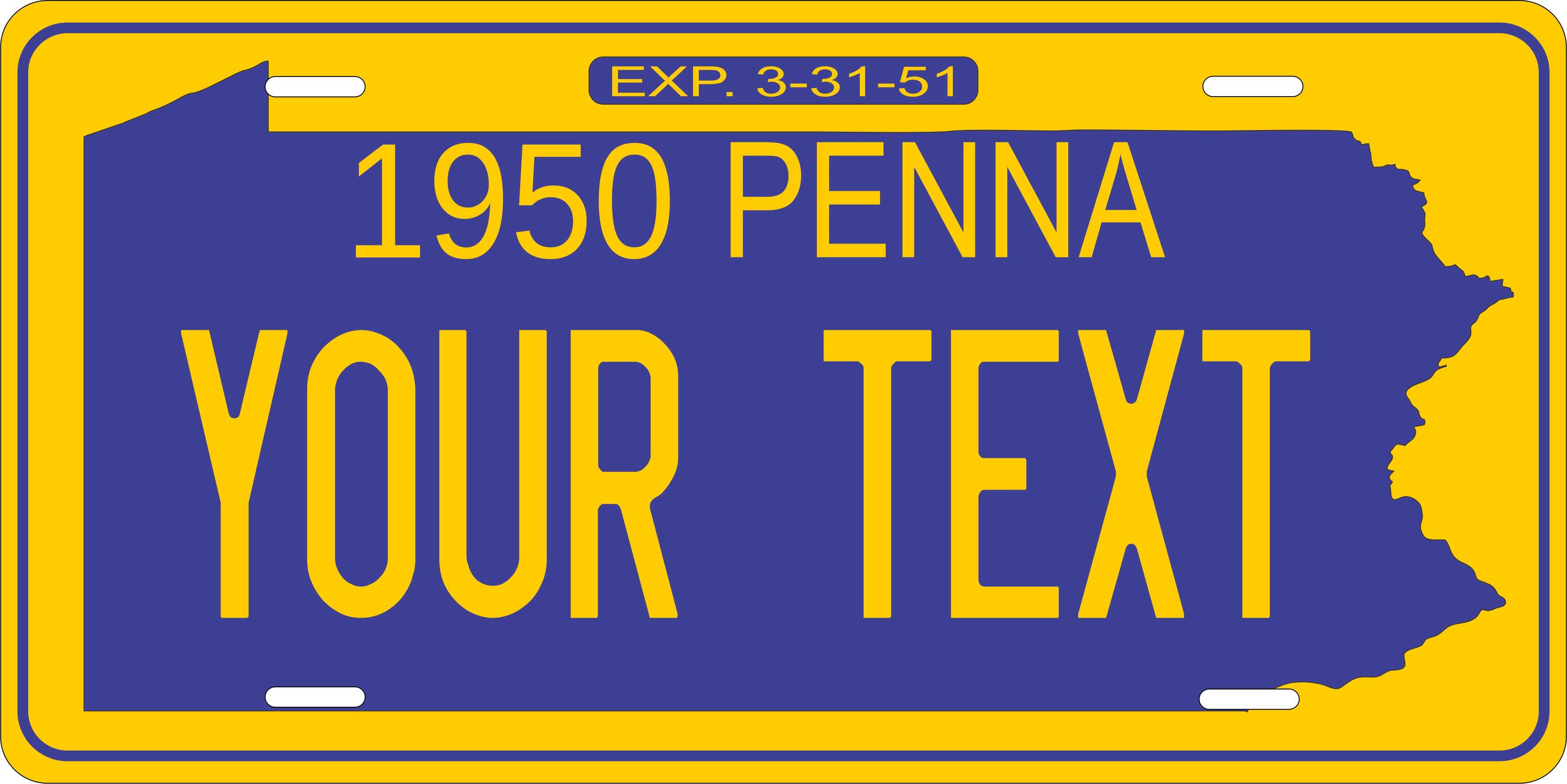 Pennsylvania 1950 License Plate Personalized Novelty Fun Car Bike Motorcycle
