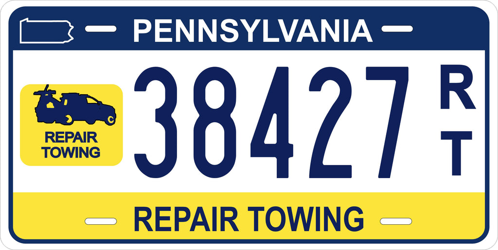 Pennsylvania Repair Towing License Plate Personalized Novelty Fun Car Bike Motorcycle