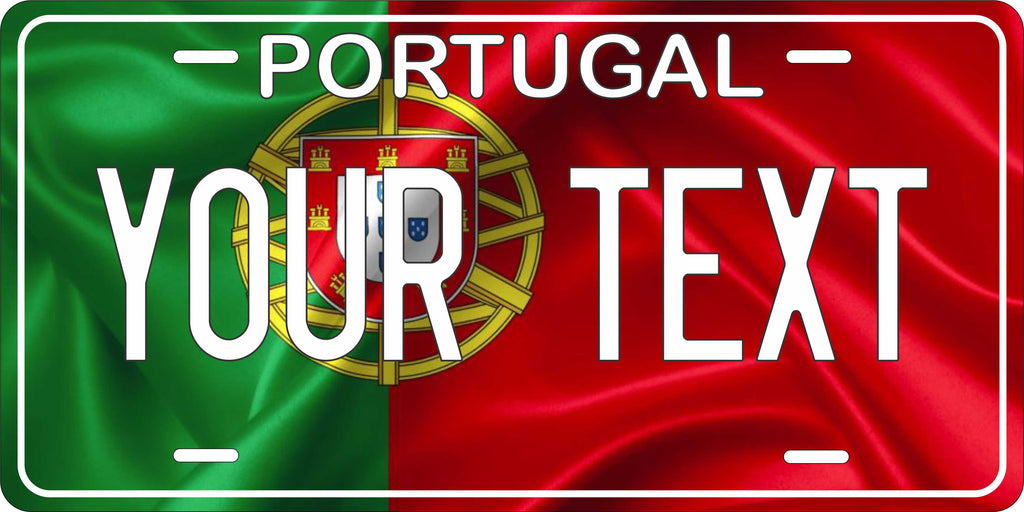 Portugal Europe Flag Wave License Plate personalized Novelty Fun Car Bike Motorcycle