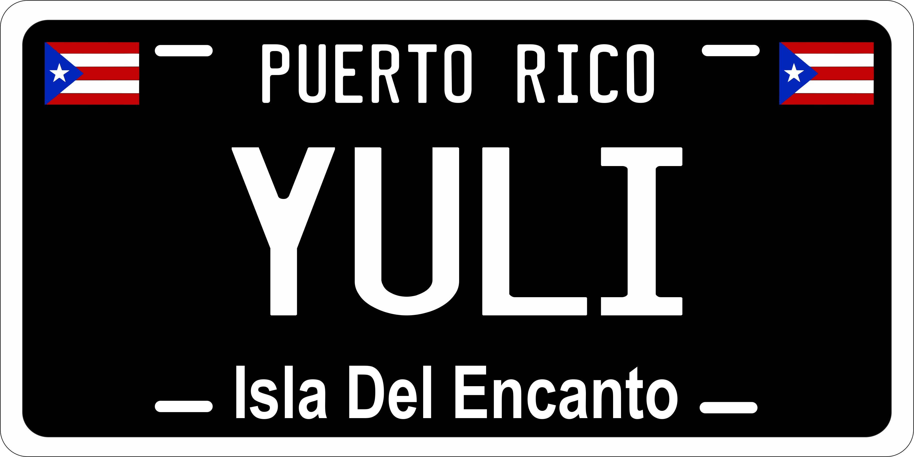 Puerto Rico Black White Flag  License Plate Personalized Novelty Fun Car Bike Motorcycle