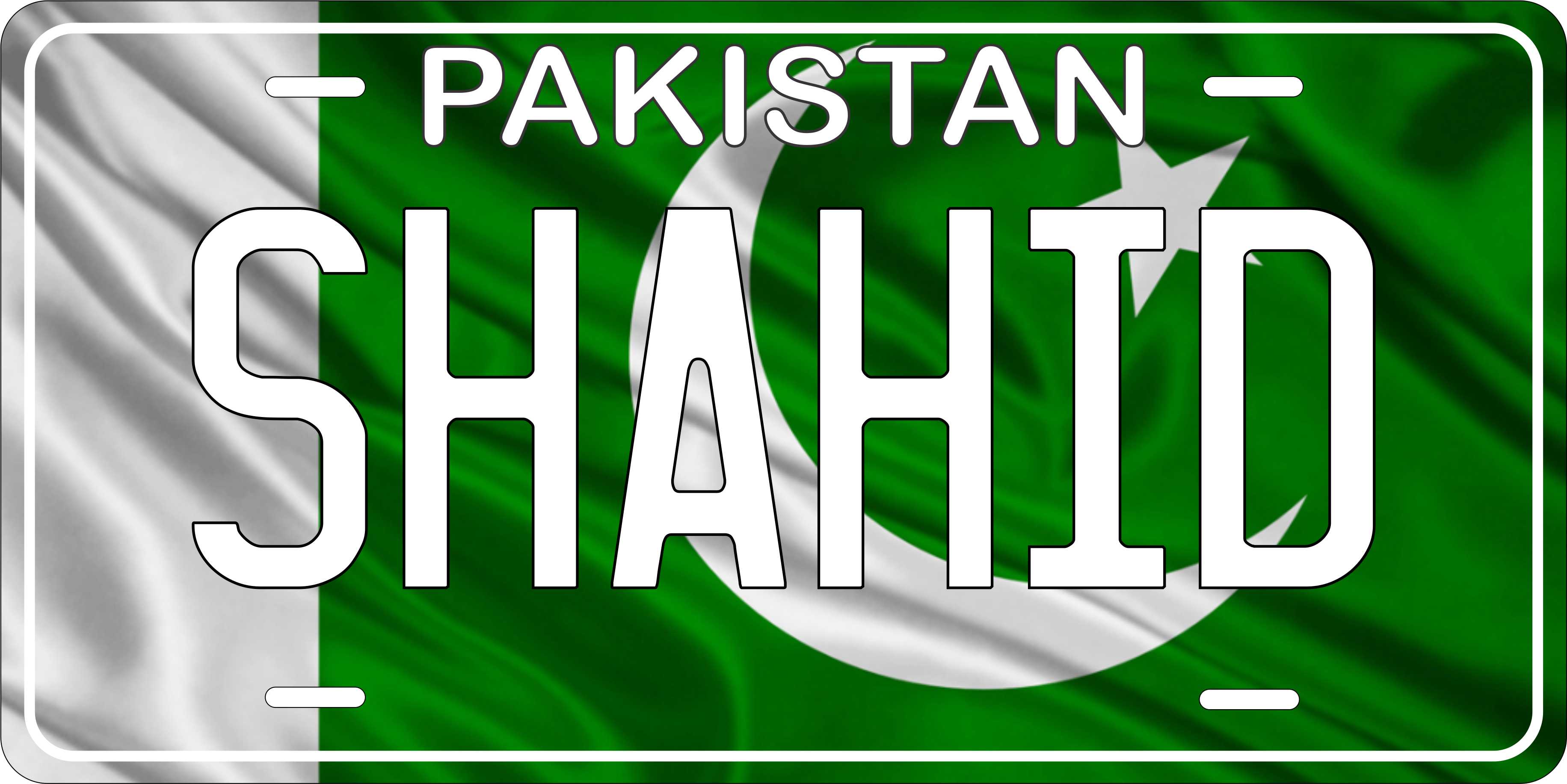 Pakistan Asia Flag Wave License Plate personalized Novelty Fun Car Bike Motorcycle