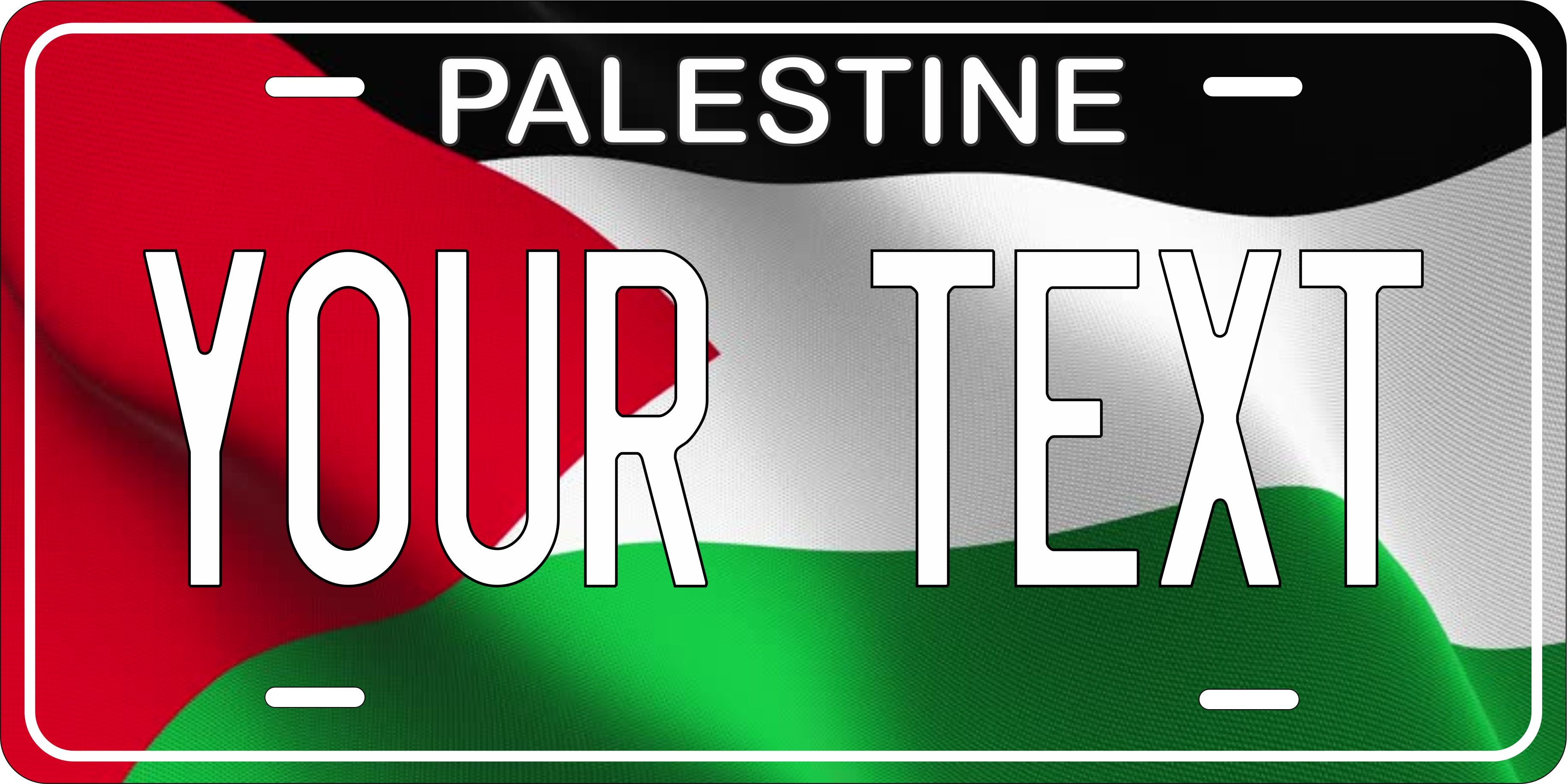 Palestine Africa Flag Wave License Plate personalized Novelty Fun Car Bike Motorcycle