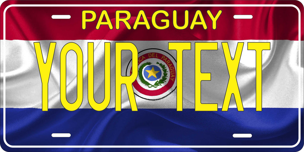 Paraguay Flag Wave CSA License Plate Custom Novelty Car Bike Motorcycle