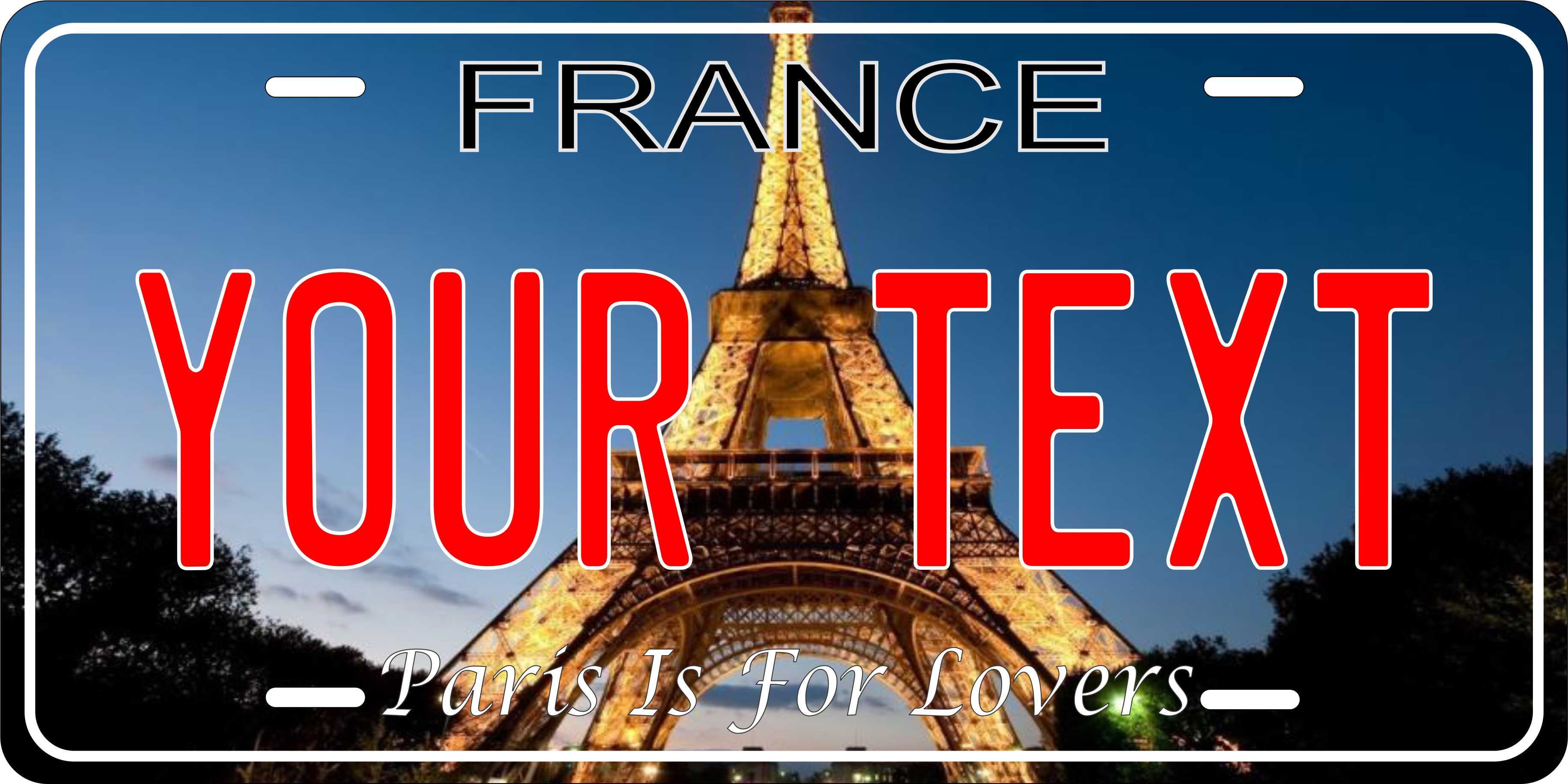Paris France city License Plate personalized Novelty Fun Car Bike Motorcycle