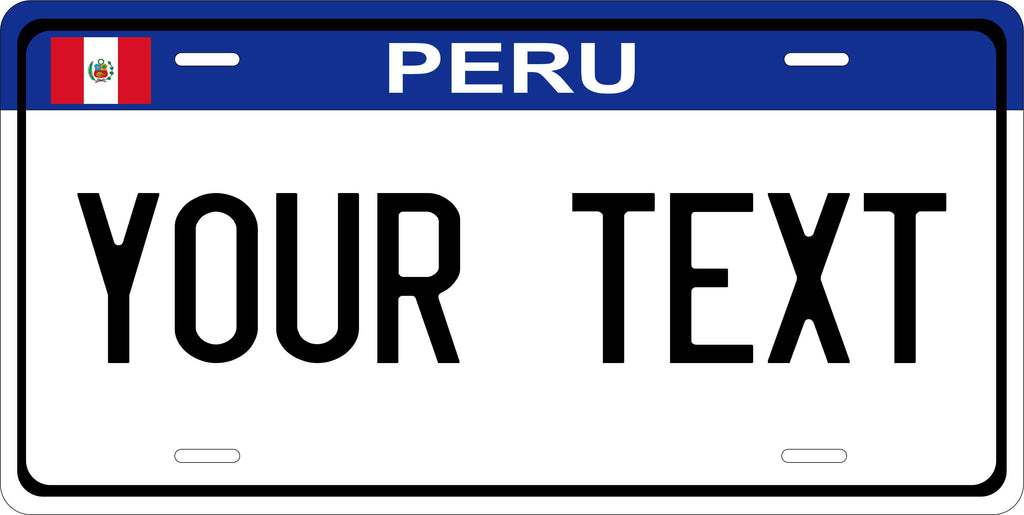 Peru Blue CSA License Plate Custom Novelty Car Bike Motorcycle