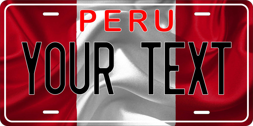 Peru Flag Wave CSA License Plate Custom Novelty Car Bike Motorcycle