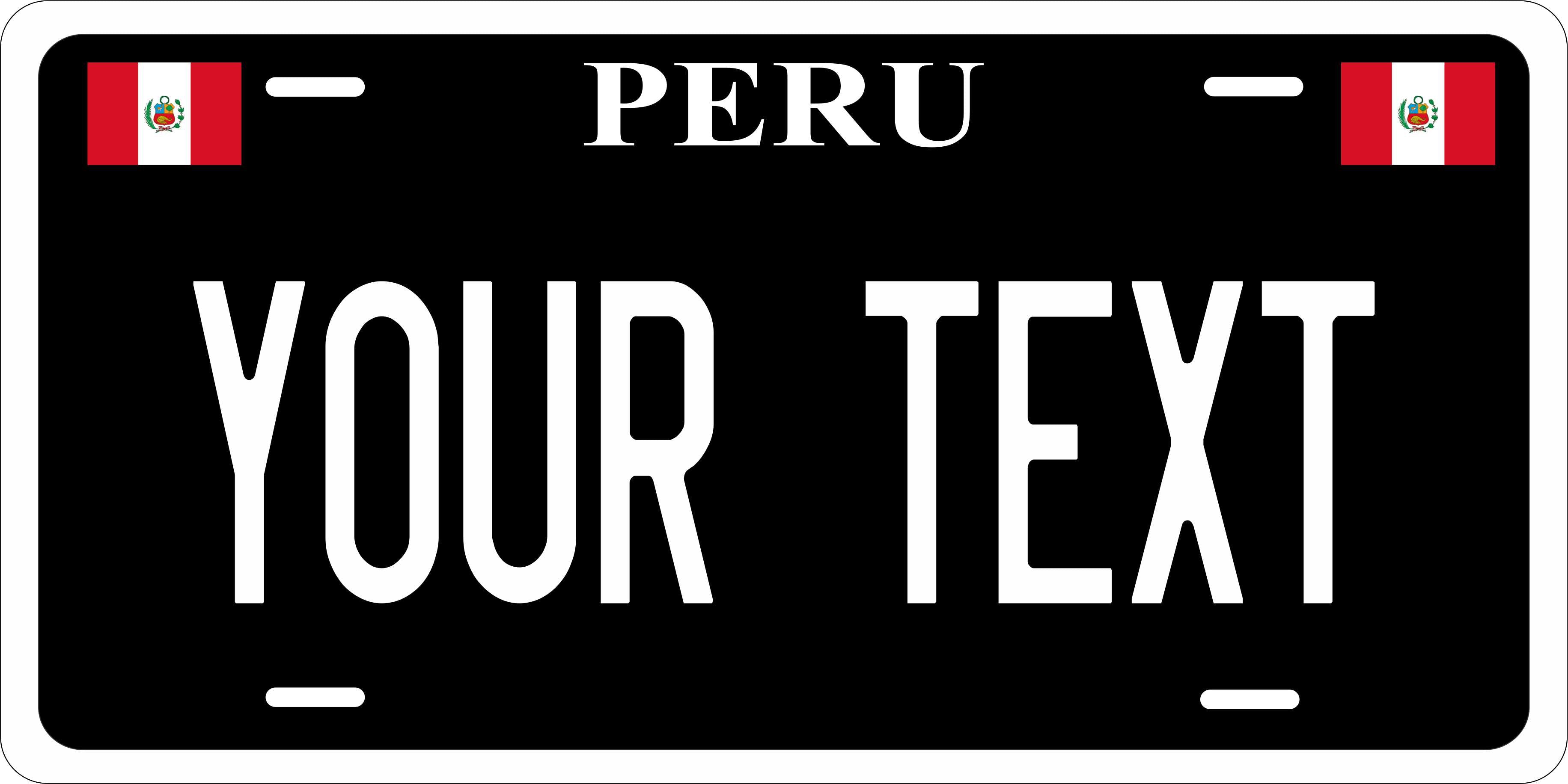 Peru Black CSA License Plate Custom Novelty Car Bike Motorcycle