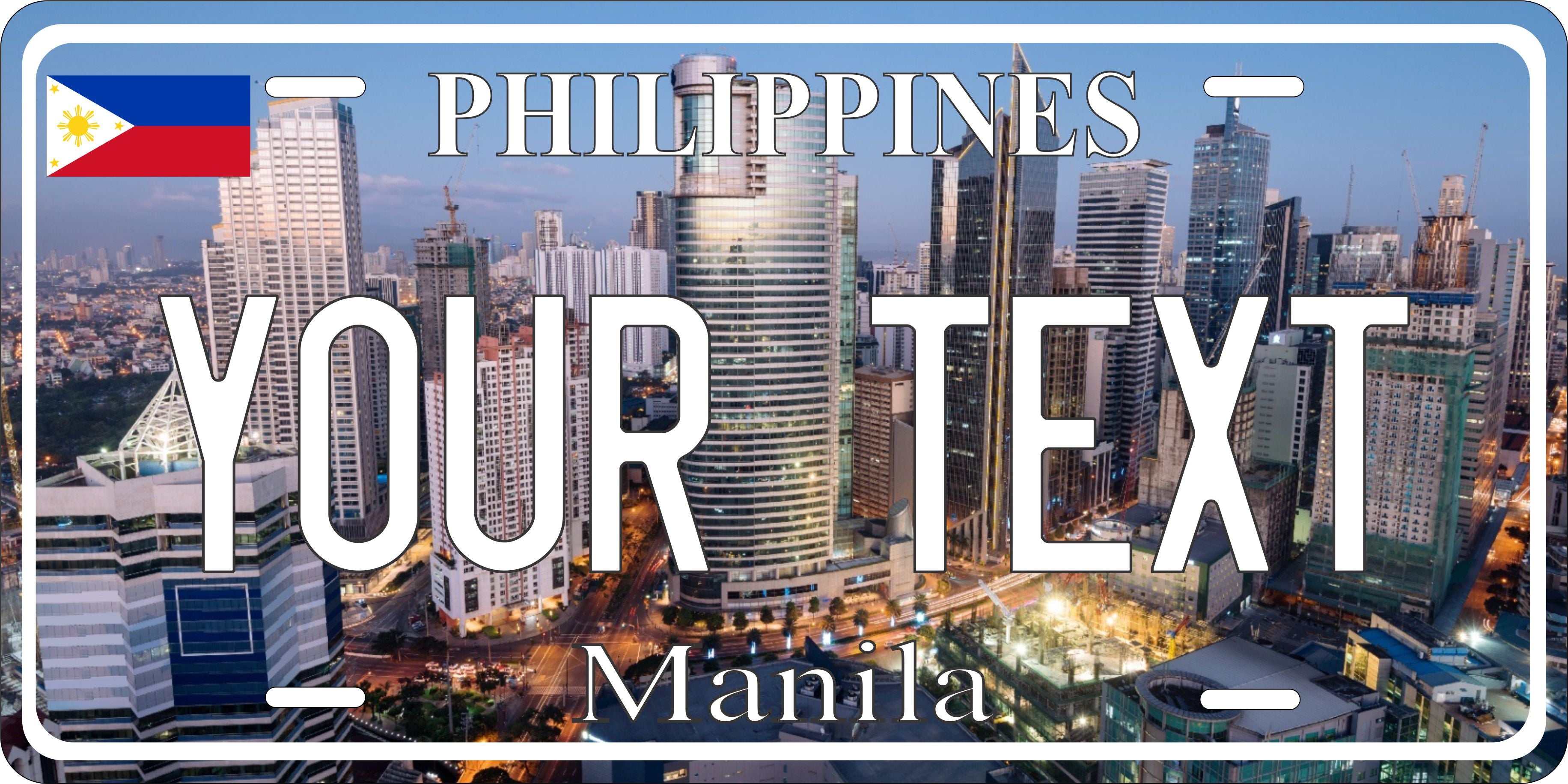 Manila Philippines City Asia License Plate personalized Novelty Fun Car Bike Motorcycle