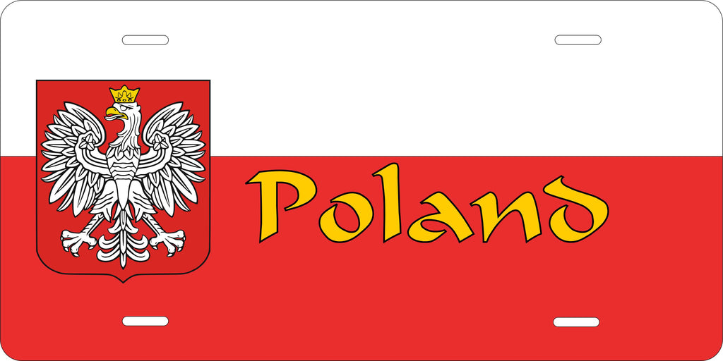 Poland Europe Flag  License Plate personalized Novelty Fun Car Bike Motorcycle