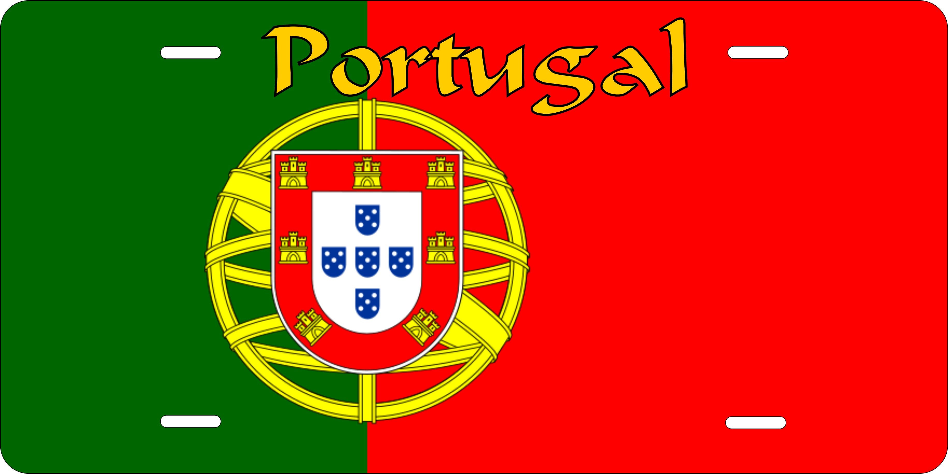 Portugal Europe Flag  ver2 License Plate personalized Novelty Fun Car Bike Motorcycle