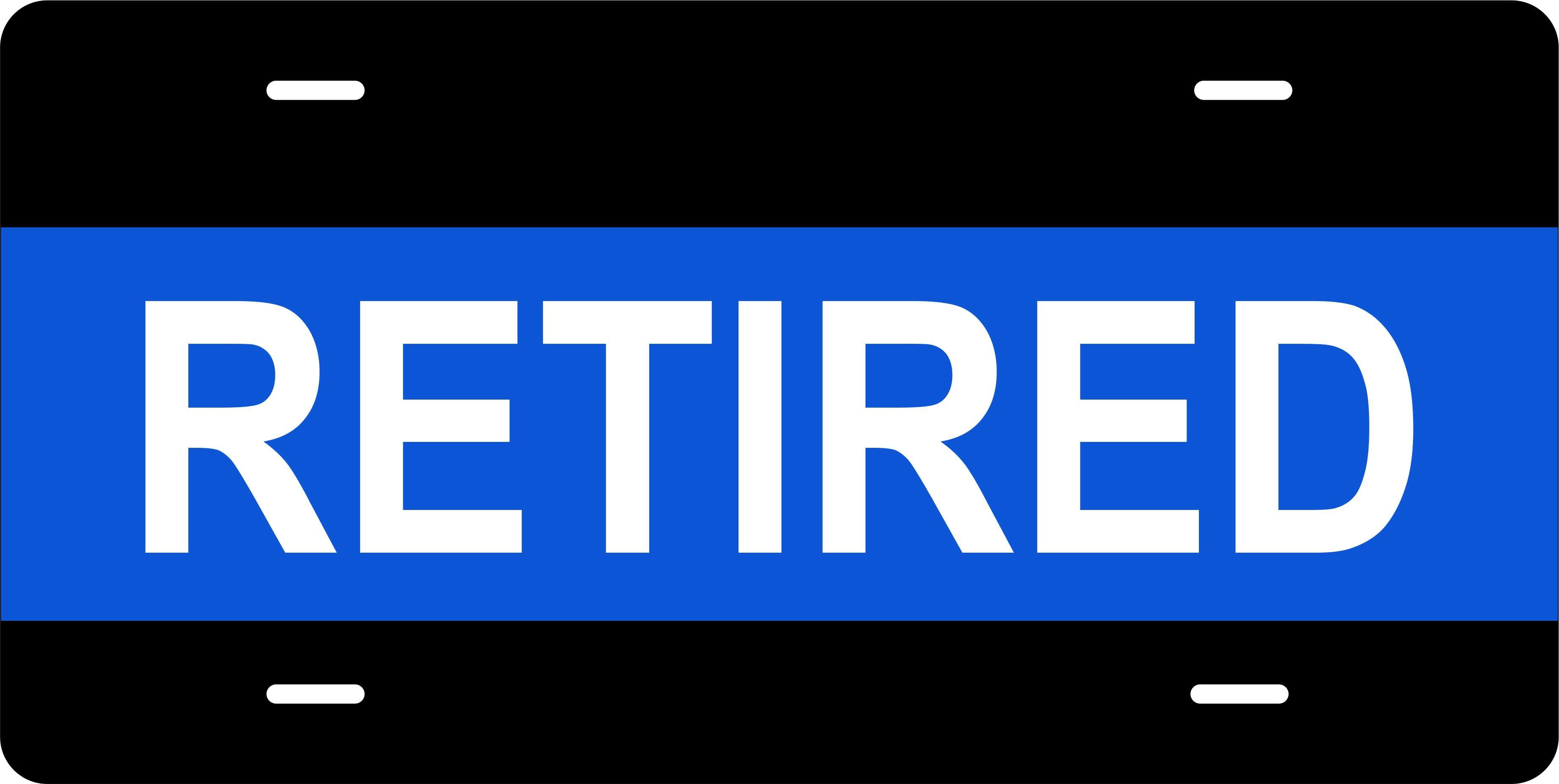 Police Retired Blue Outline Military License Plate personalized Novelty Fun Car Bike Motorcycle