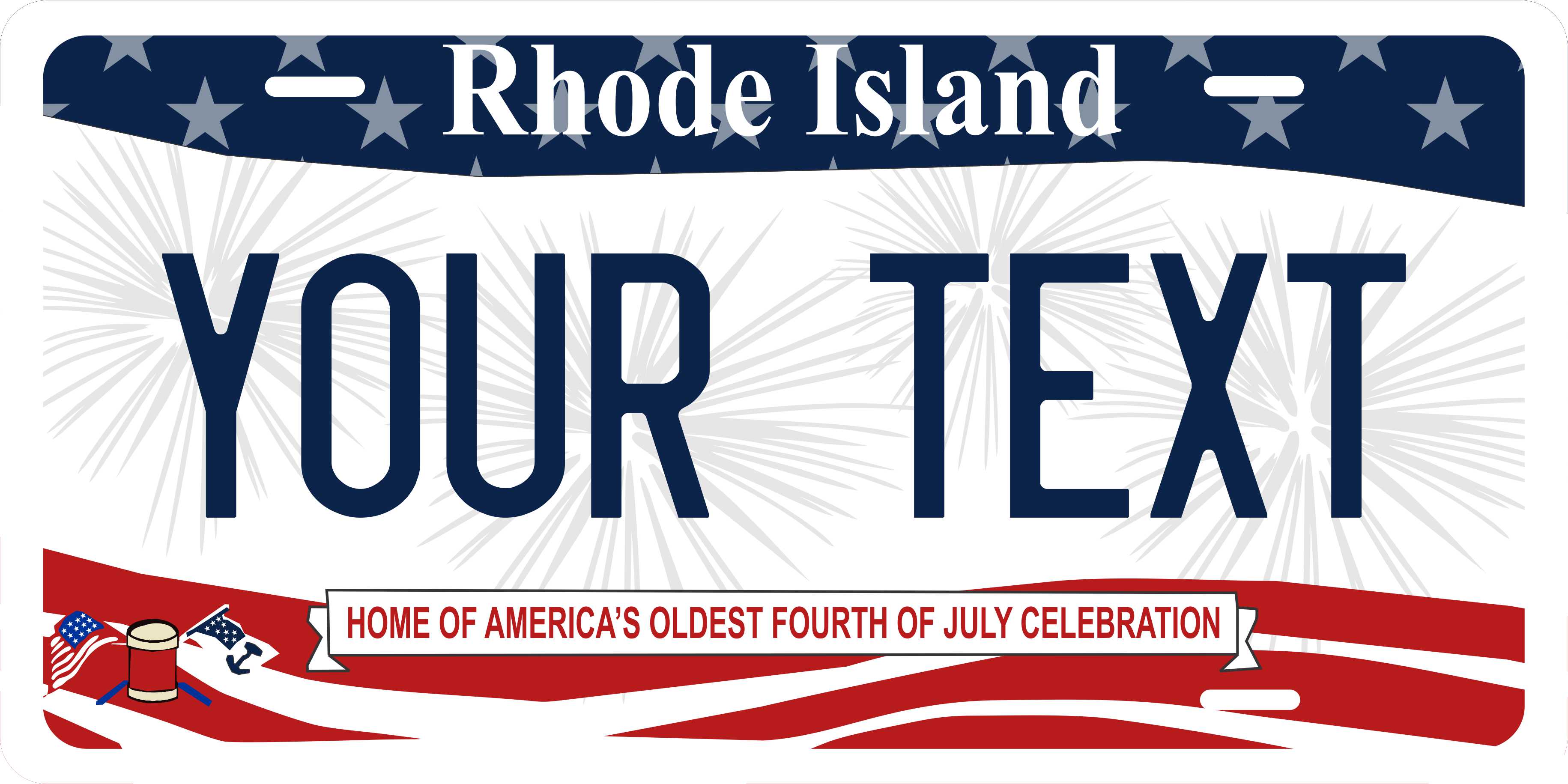 Rhode Island 4th July License Plate Yellow personalized Novelty Fun Car Bike Motorcycle