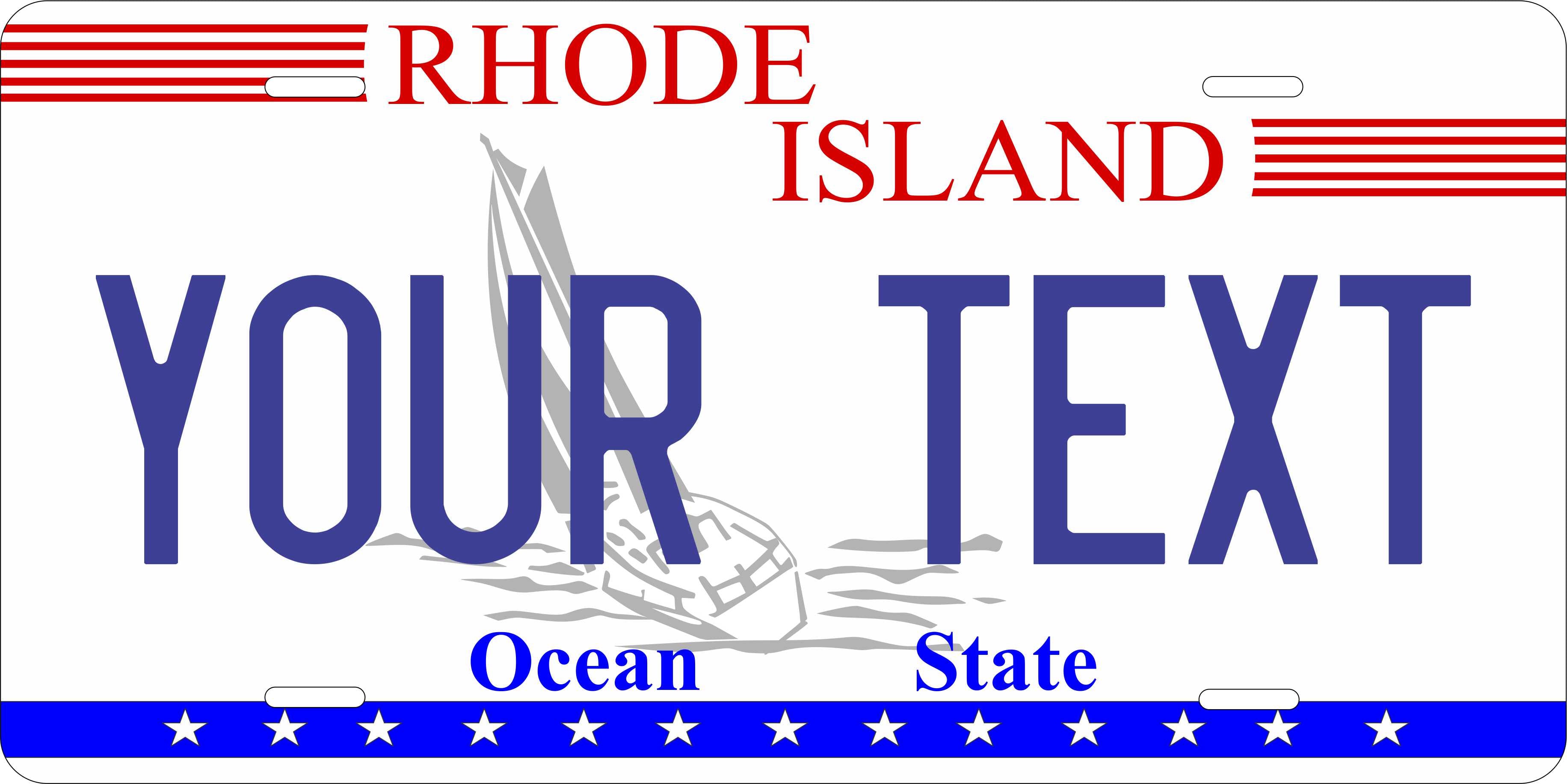 Rhode Island Sailboat License Plate Personalized Novelty Fun Car Bike Motorcycle