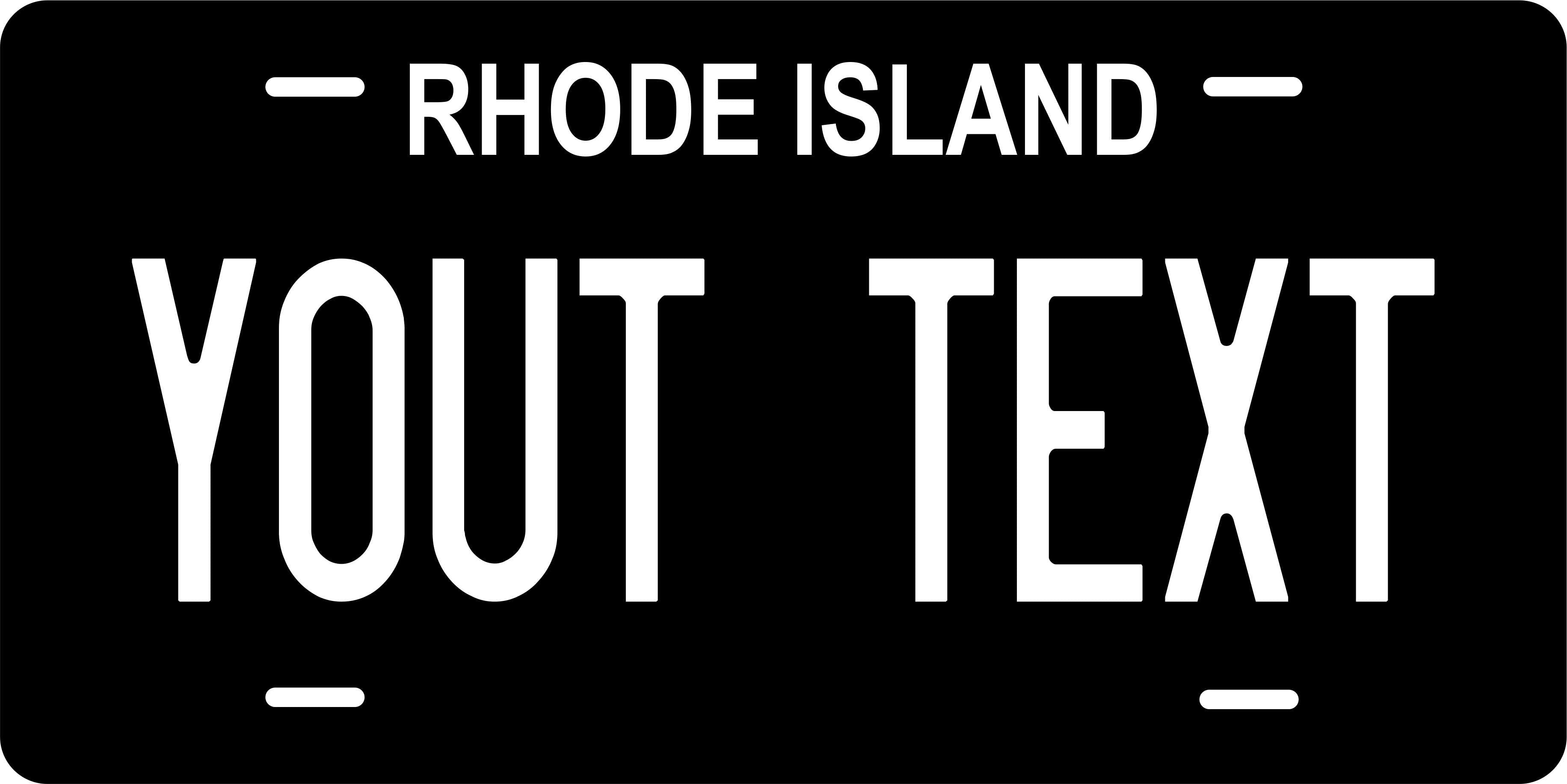 Rhode Island Black White License Plate Personalized Novelty Fun Car Bike Motorcycle