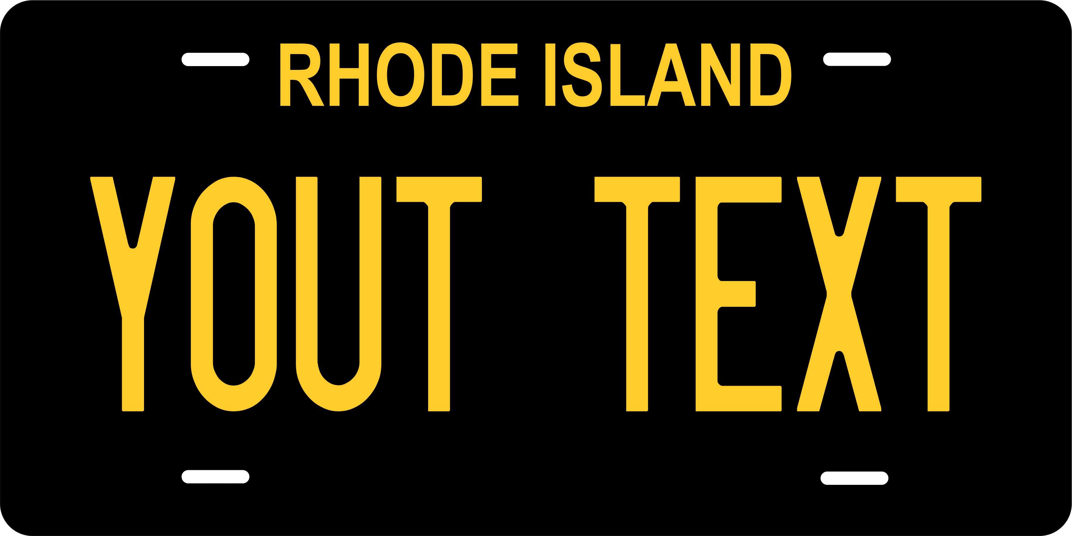 Rhode Island Black Yellow License Plate Yellow personalized Novelty Fun Car Bike Motorcycle