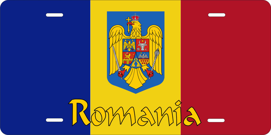 Romania Europe Flag License Plate personalized Novelty Fun Car Bike Motorcycle