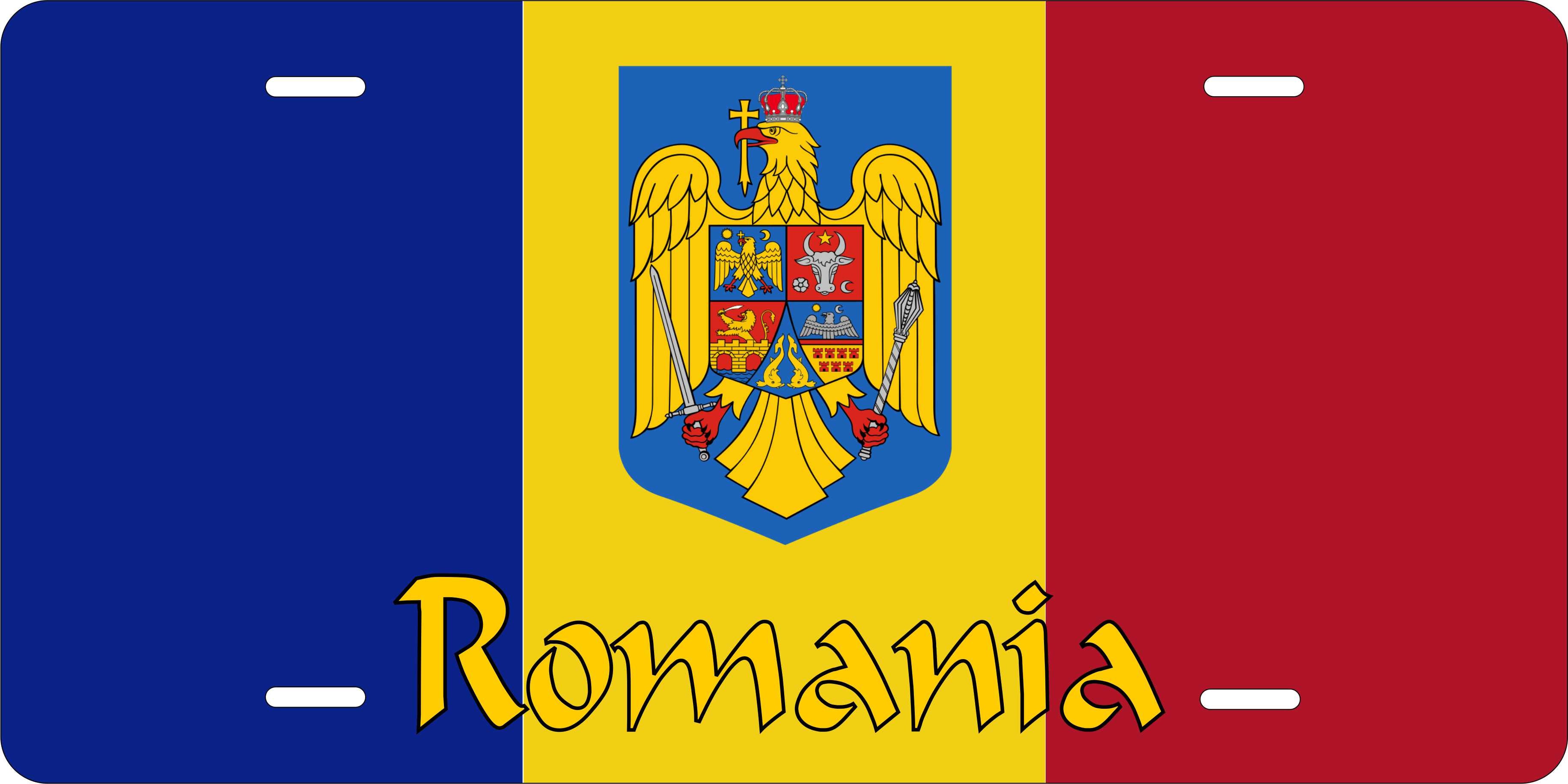 Romania Europe Flag License Plate personalized Novelty Fun Car Bike Motorcycle