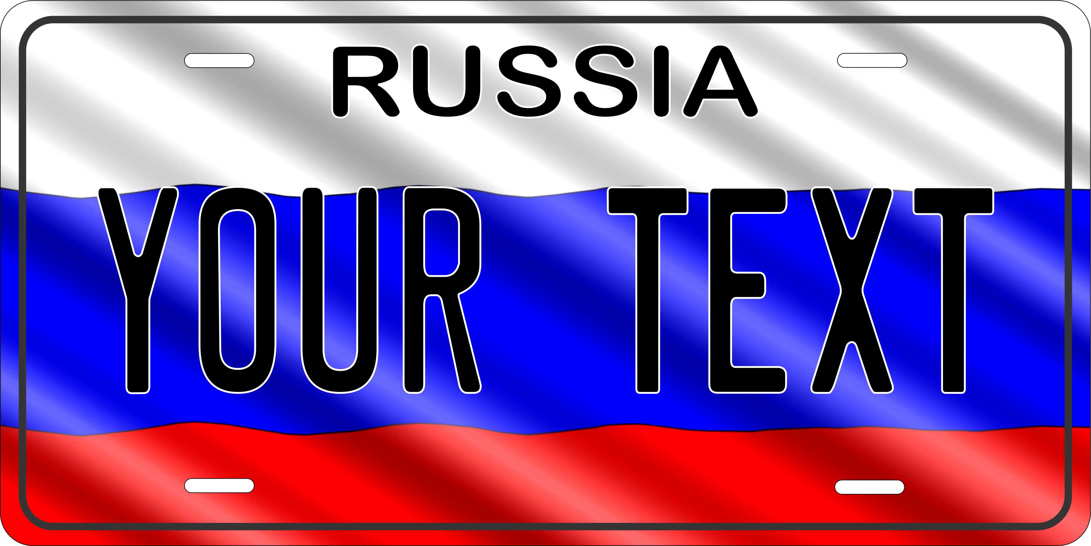 Russia Europe Flag Wave License Plate personalized Novelty Fun Car Bike Motorcycle