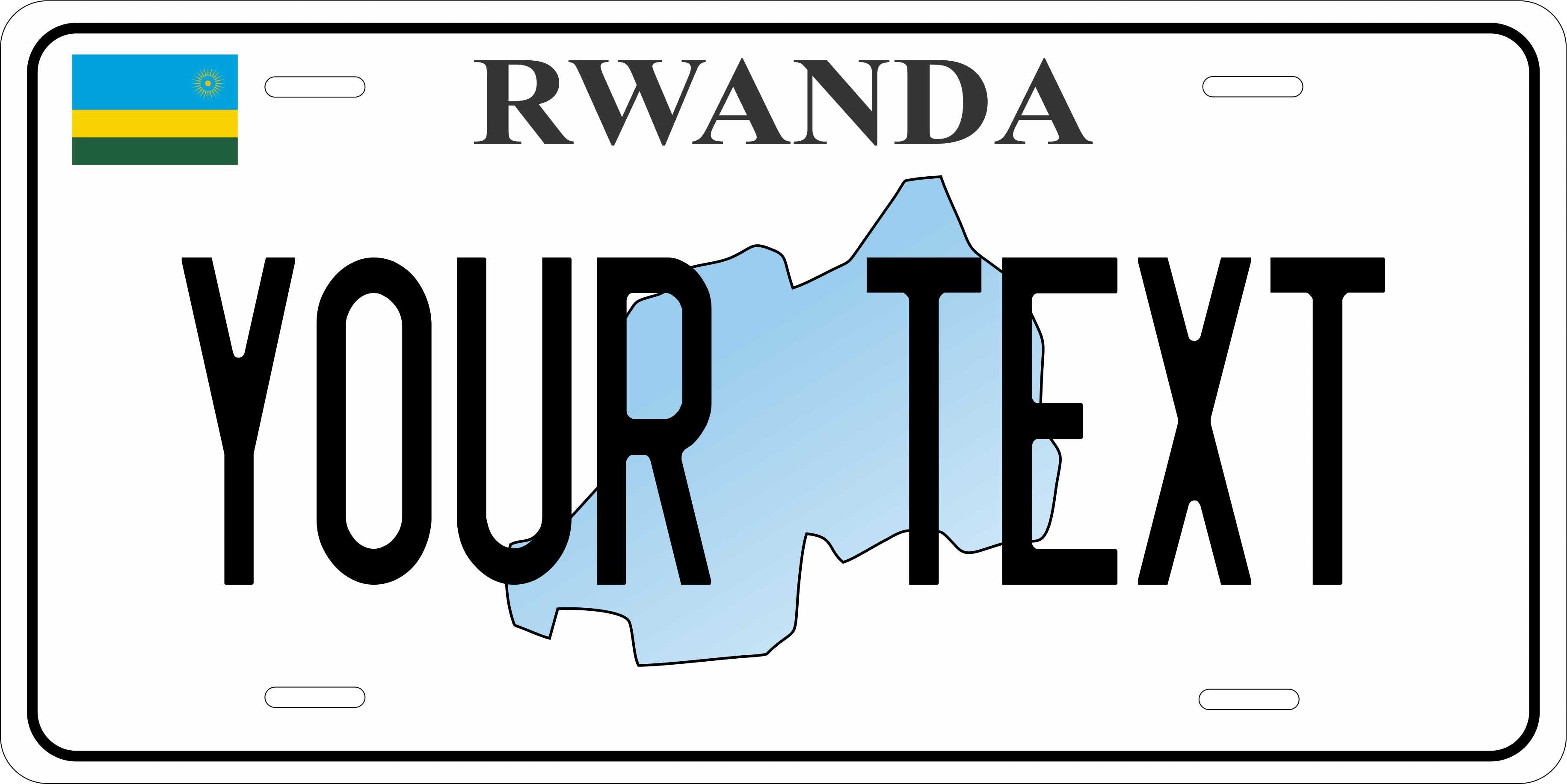 Rwanda Africa Flag Outline License Plate personalized Novelty Fun Car Bike Motorcycle