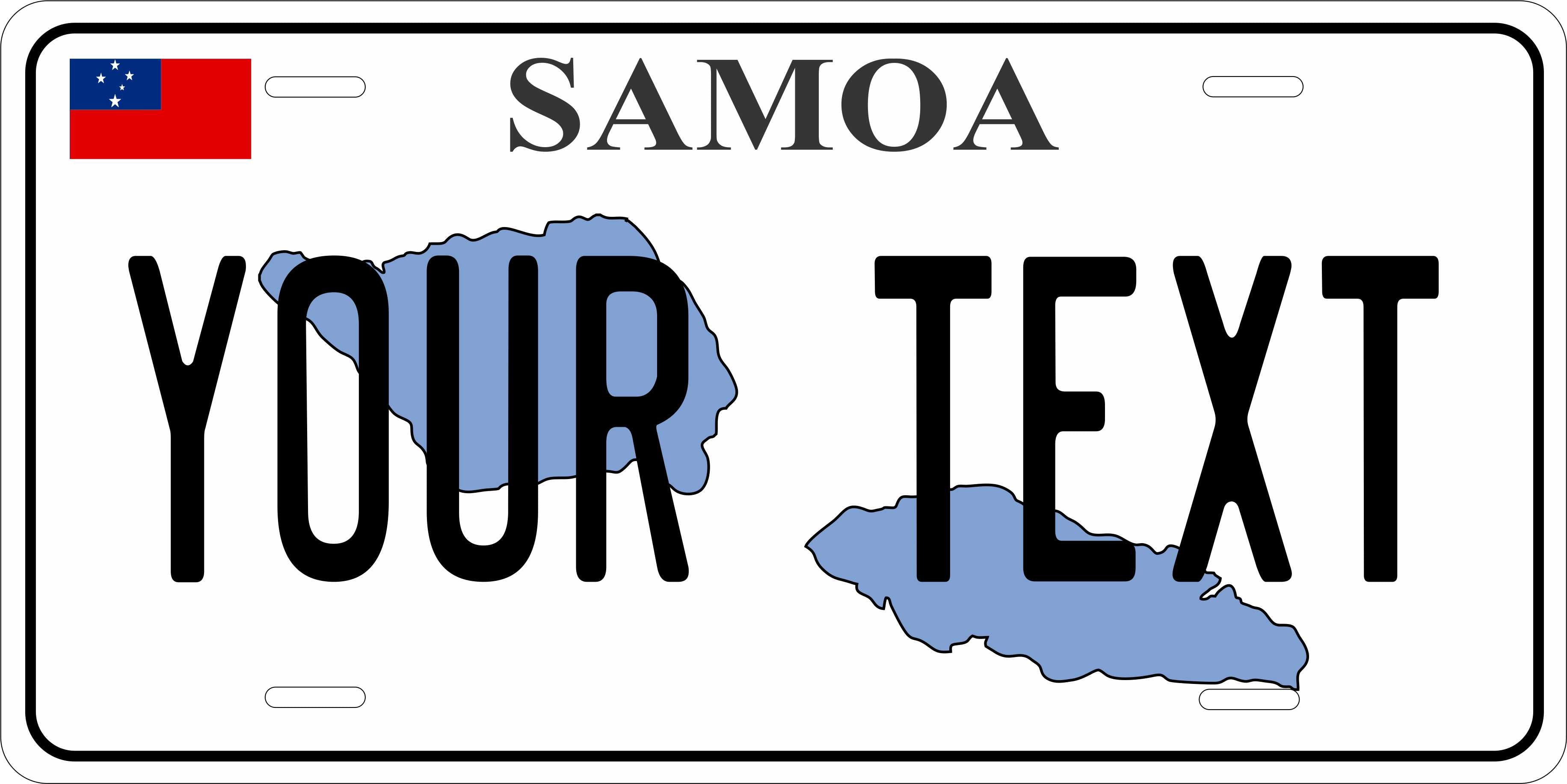 Samoa Map Oceanic License Plate personalized Novelty Fun Car Bike Motorcycle