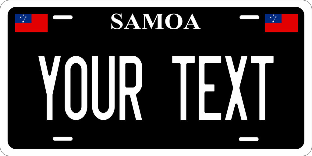 Samoa Black Oceanic License Plate personalized Novelty Fun Car Bike Motorcycle
