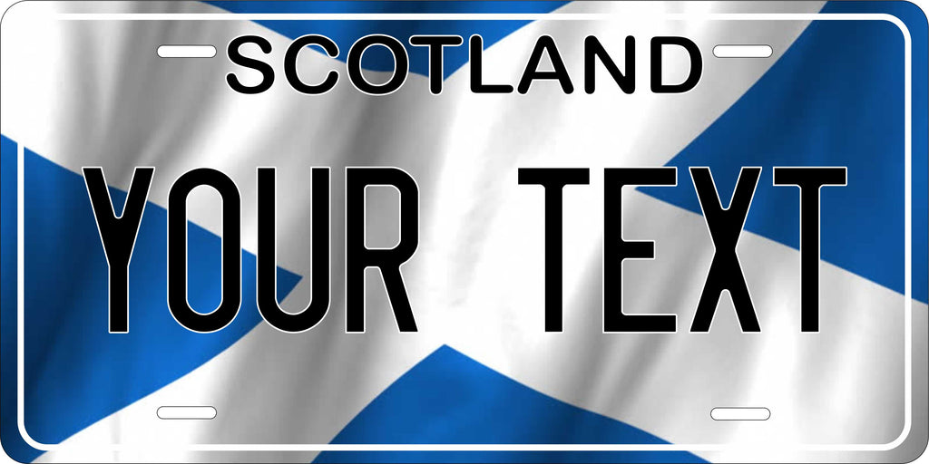 Scotland Europe Flag Wave License Plate Yellow personalized Novelty Fun Car Bike Motorcycle