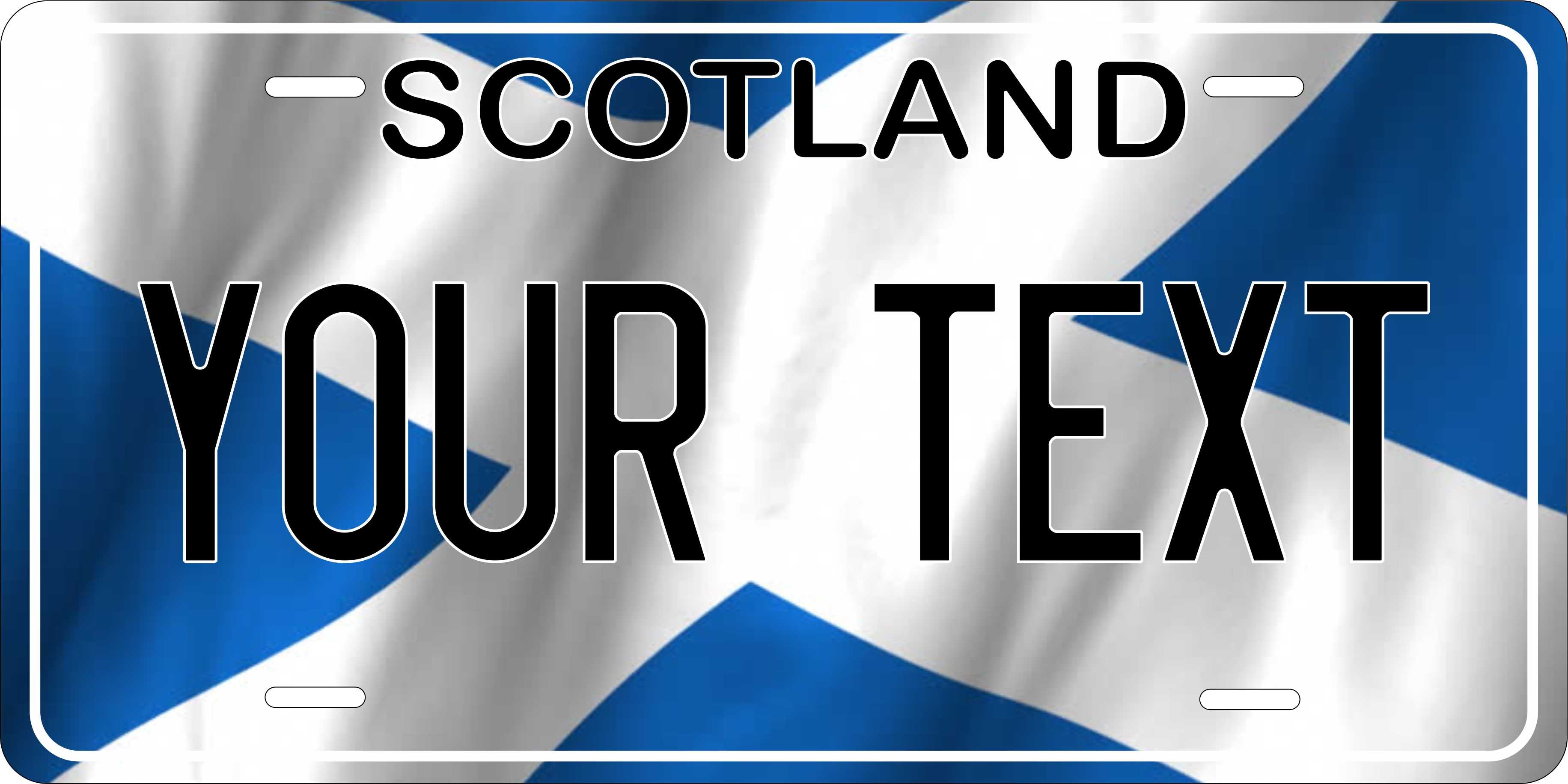 Scotland Europe Flag Wave License Plate Yellow personalized Novelty Fun Car Bike Motorcycle