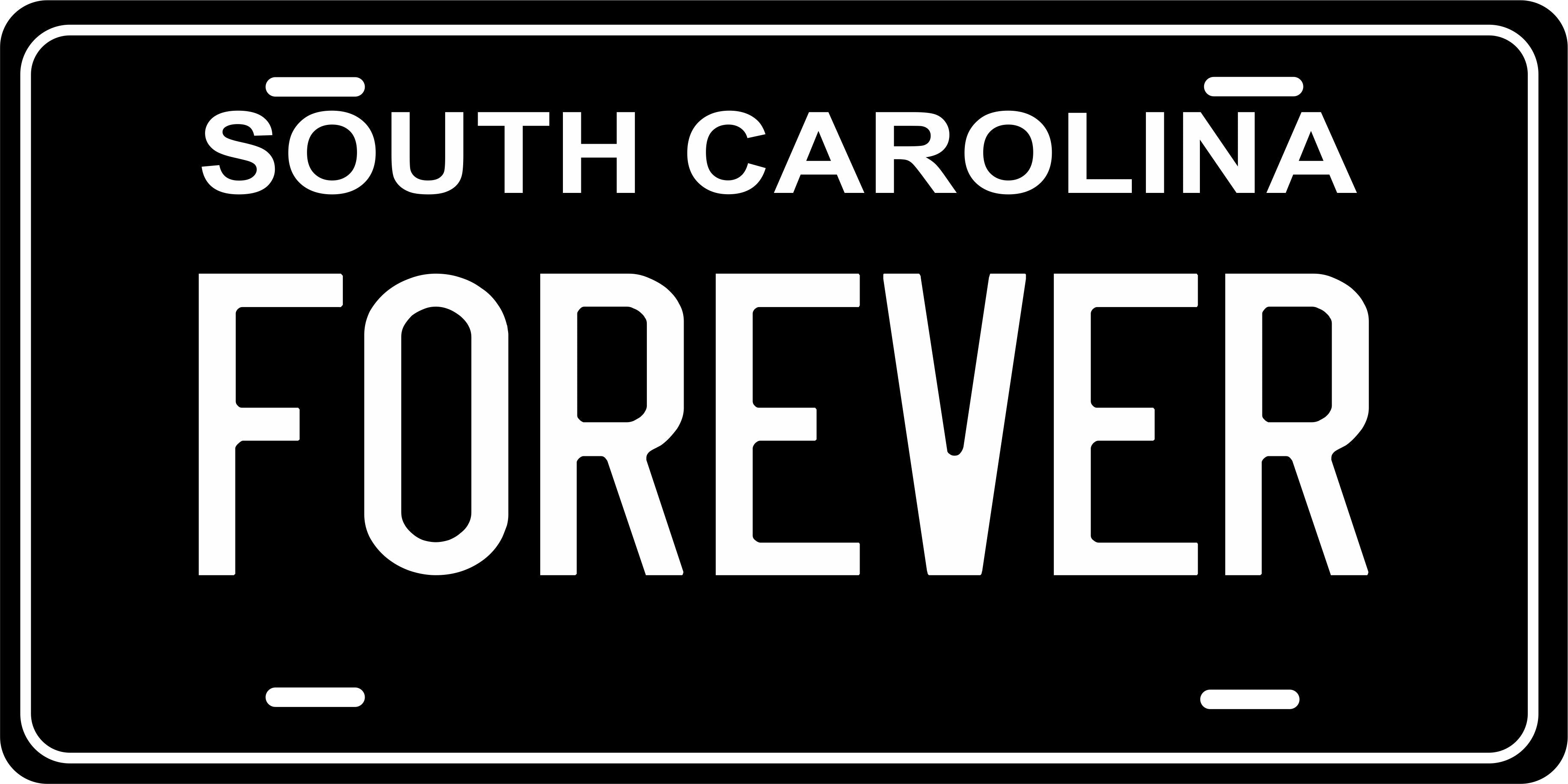 South Carolina Black White License Plate Personalized Novelty Fun Car Bike Motorcycle