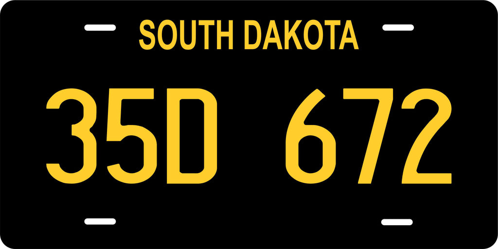 South Dakota Black Yellow License Plate Personalized Novelty Fun Car Bike Motorcycle