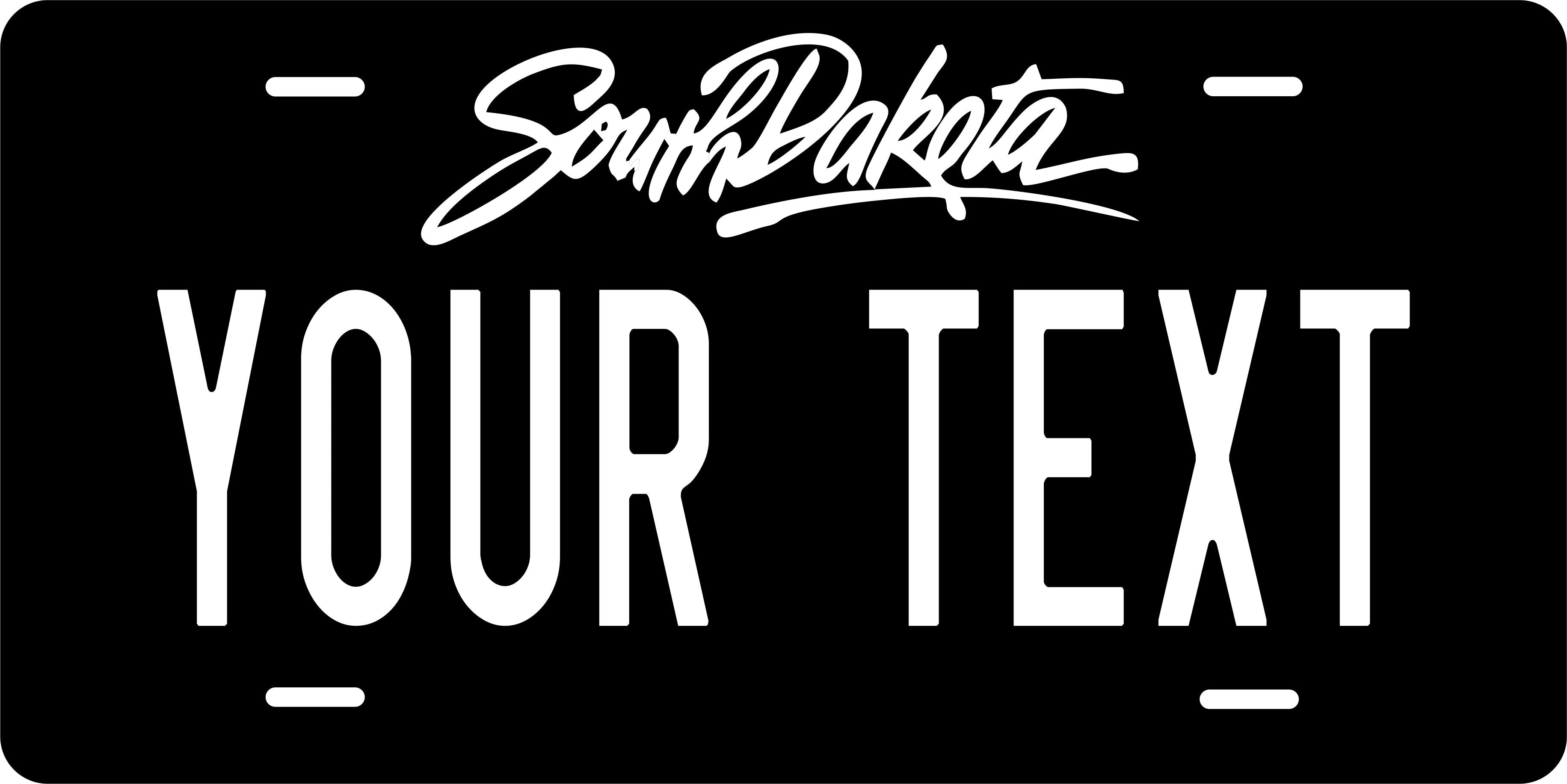 South Dakota Blackout License Plate Personalized Novelty Fun Car Bike Motorcycle