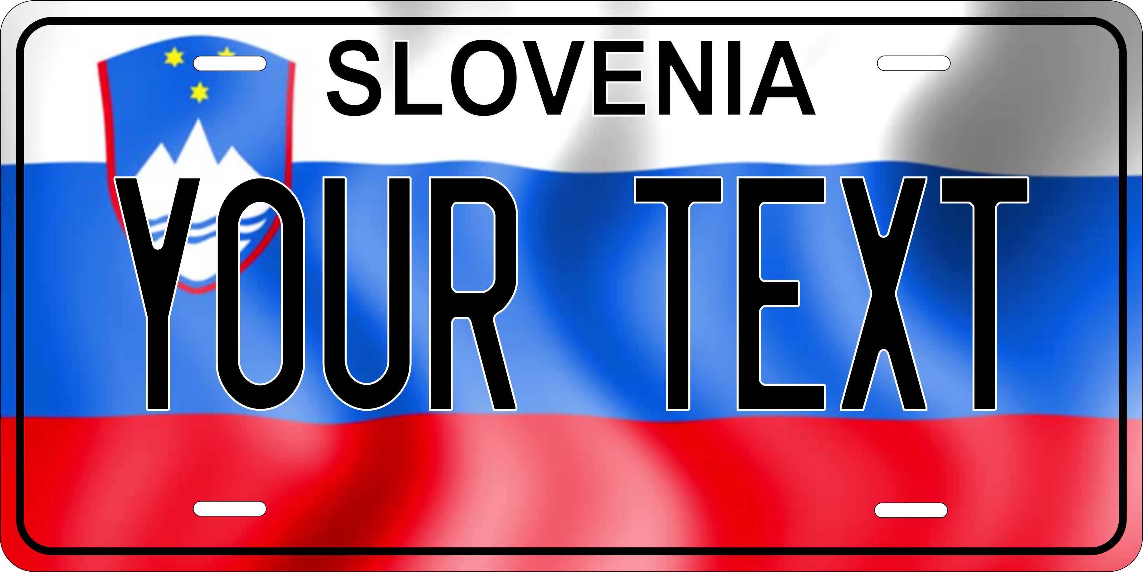 Slovenia Europe Flag Wave License Plate personalized Novelty Fun Car Bike Motorcycle
