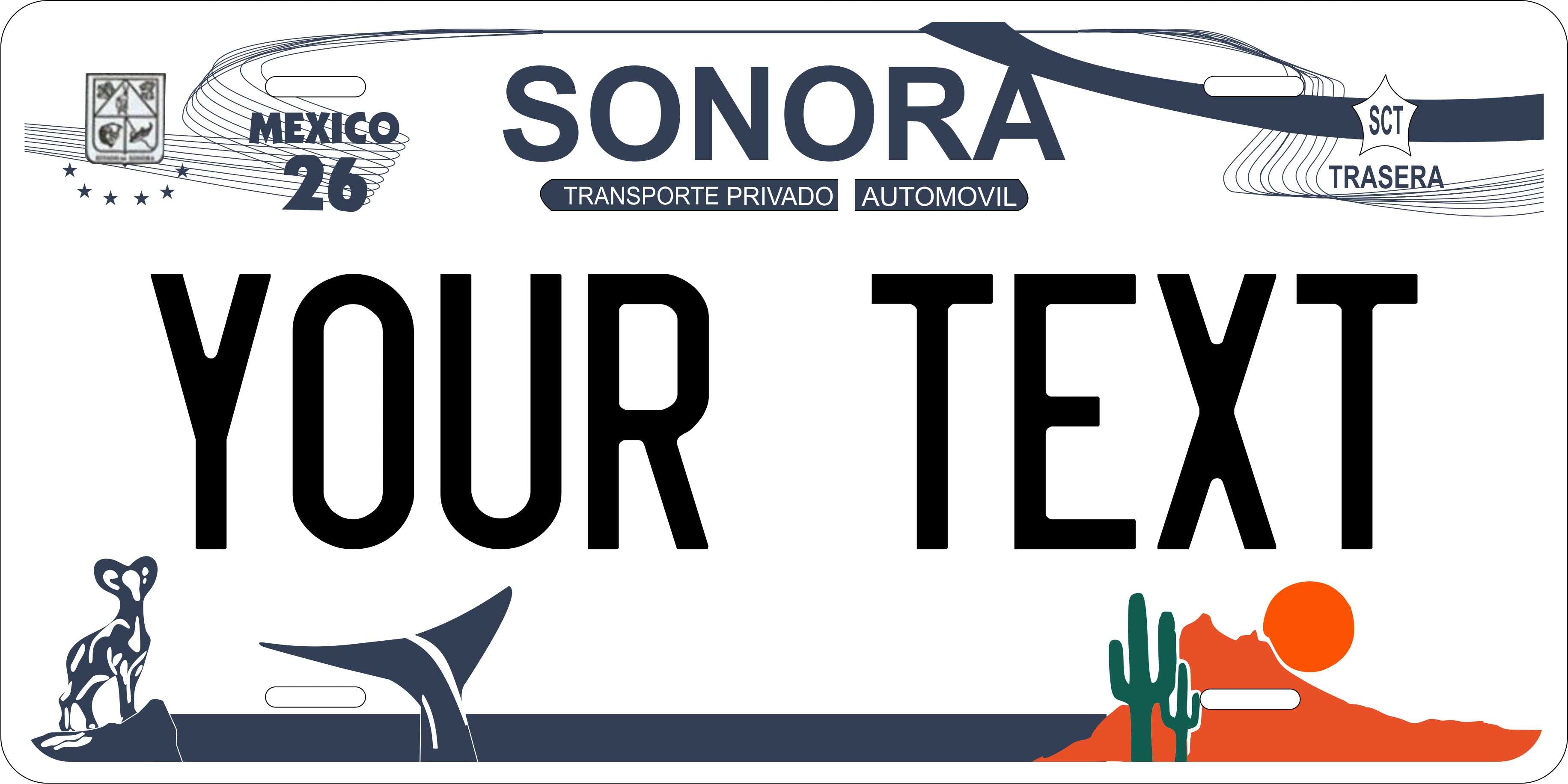 Sonora 2014 Mexico CA License Plate Personalized Novelty Fun Car Bike Motorcycle